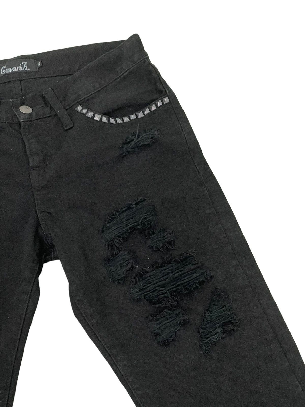 Japanese Brand Slim Jeans CavariA Distress Boro Denim Layered 5🟦3 Size US 30 / EU 46 - 9 Thumbnail