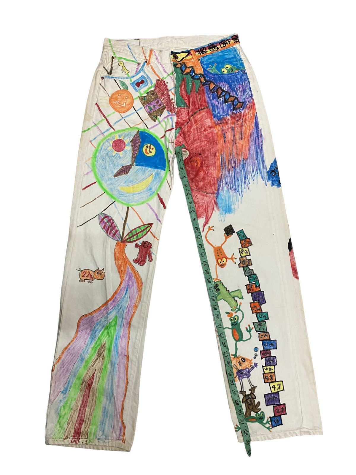 Edwin × Japanese Brand × Vintage Offer‼️Vintage Edwin Selvedge Art Design Distress Denim Jeans Size US 33 - 14 Thumbnail