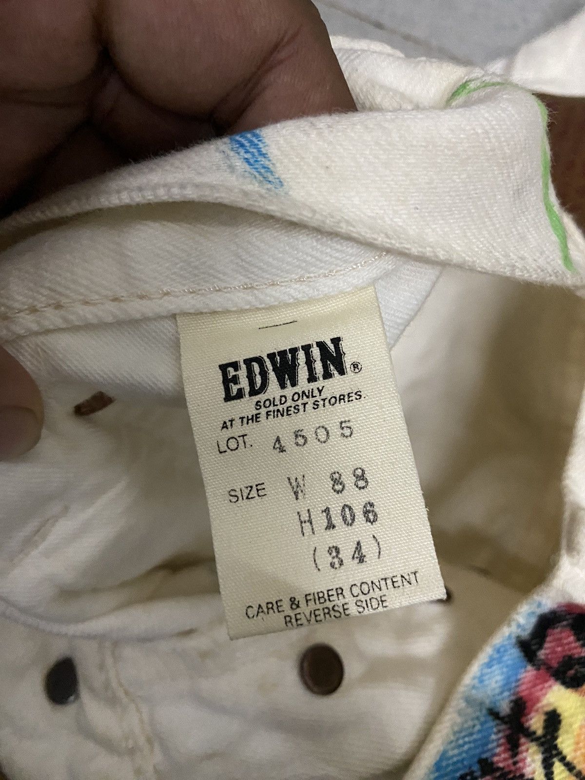 Edwin × Japanese Brand × Vintage Offer‼️Vintage Edwin Selvedge Art Design Distress Denim Jeans Size US 33 - 9 Thumbnail