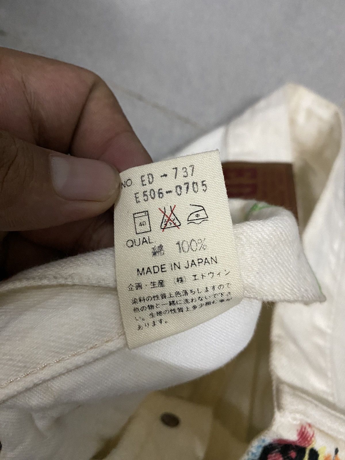 Edwin × Japanese Brand × Vintage Offer‼️Vintage Edwin Selvedge Art Design Distress Denim Jeans Size US 33 - 10 Thumbnail
