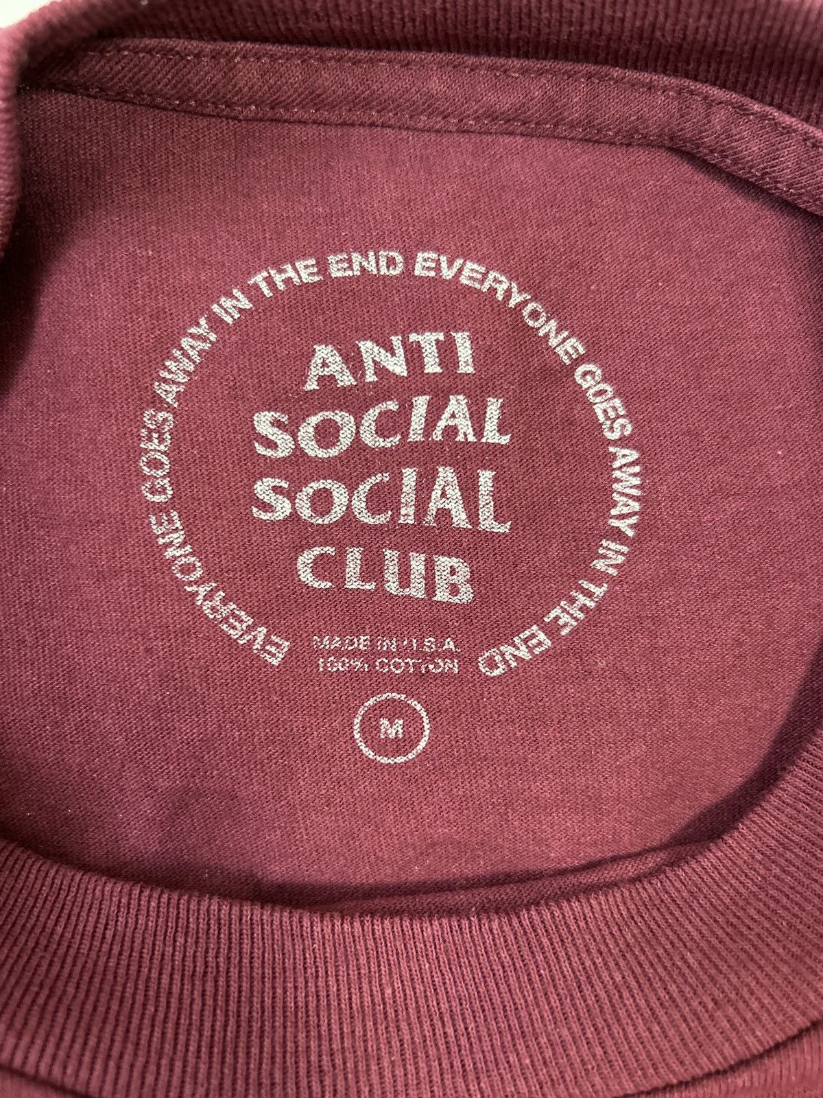 Anti Social Social Club Anti Social Social Club Seoul T shirt Maroon Size US M / EU 48-50 / 2 - 5 Thumbnail