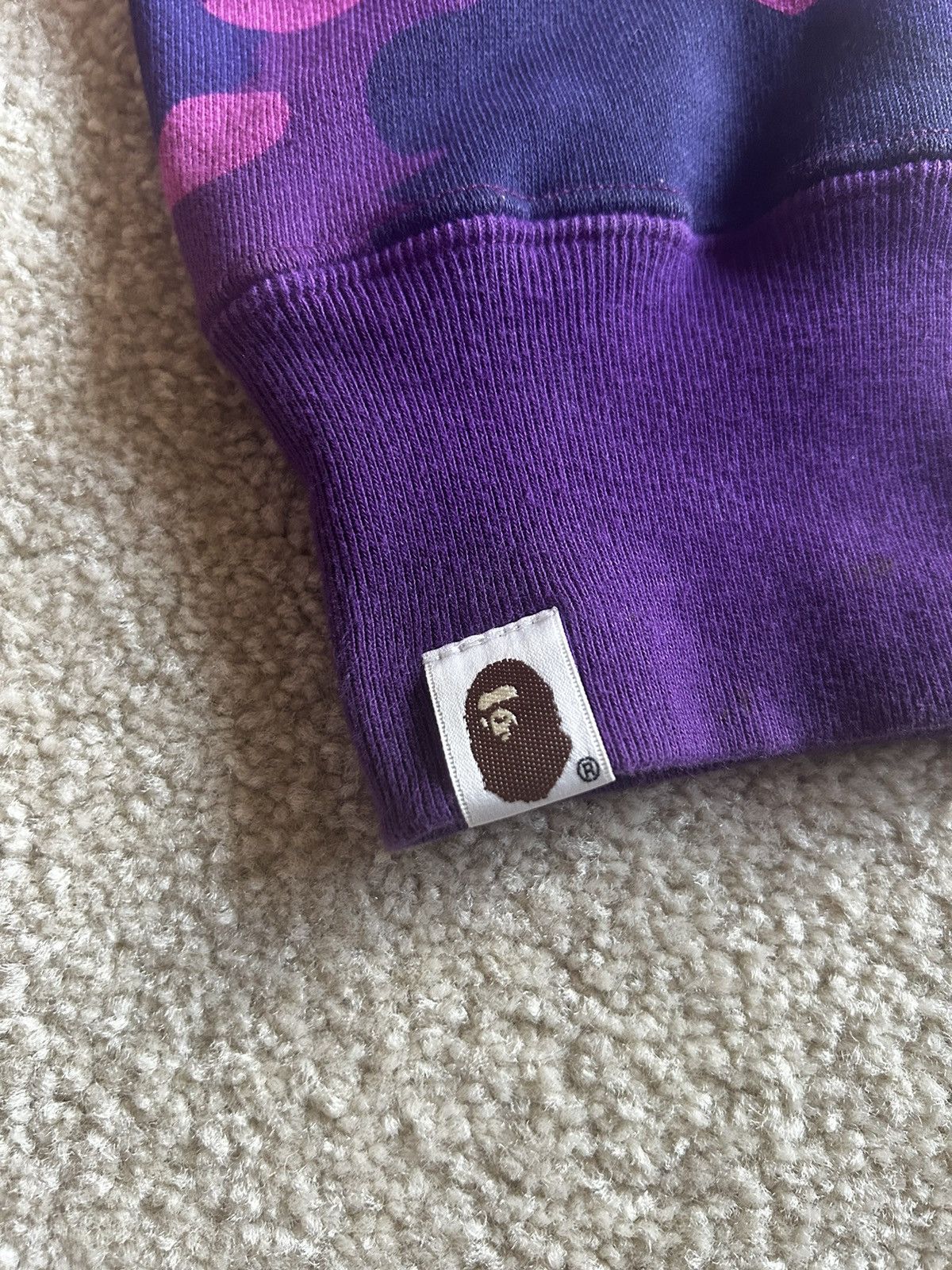 Bape A Bathing Ape: Purple/Blue Split Camo Shark Full Zip Hoodie Size US M / EU 48-50 / 2 - 10 Thumbnail