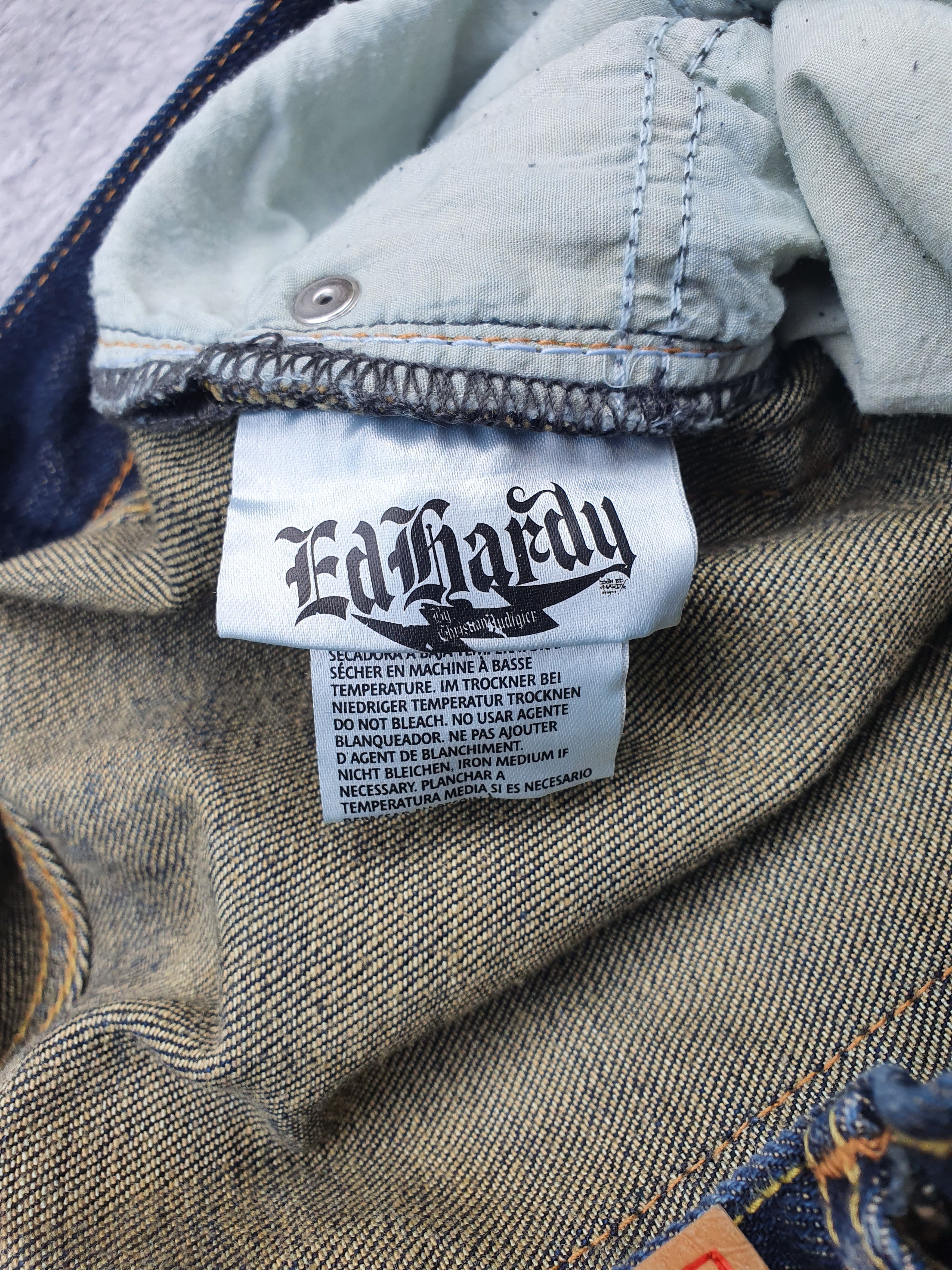 Christian Audigier Y2k Ed Hardy back spellout big logo distressed denim Size US 30 / EU 46 - 10 Thumbnail