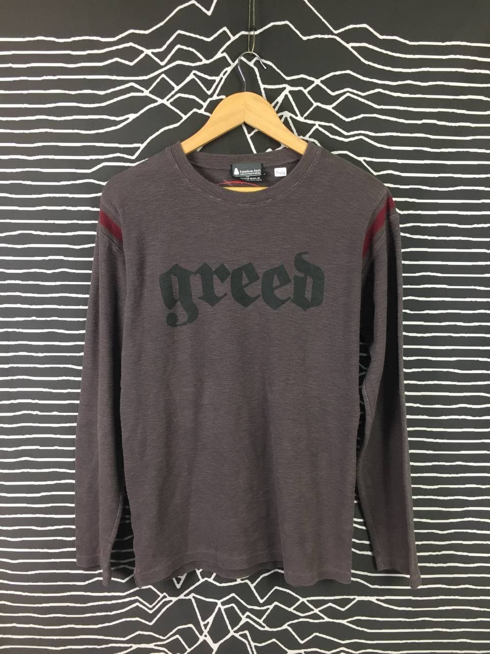 image of Archival Clothing x Paul Smith Twelve:ten X R.newbold Paul Smith 'greed' Longsleeve Tee in Grey (Si
