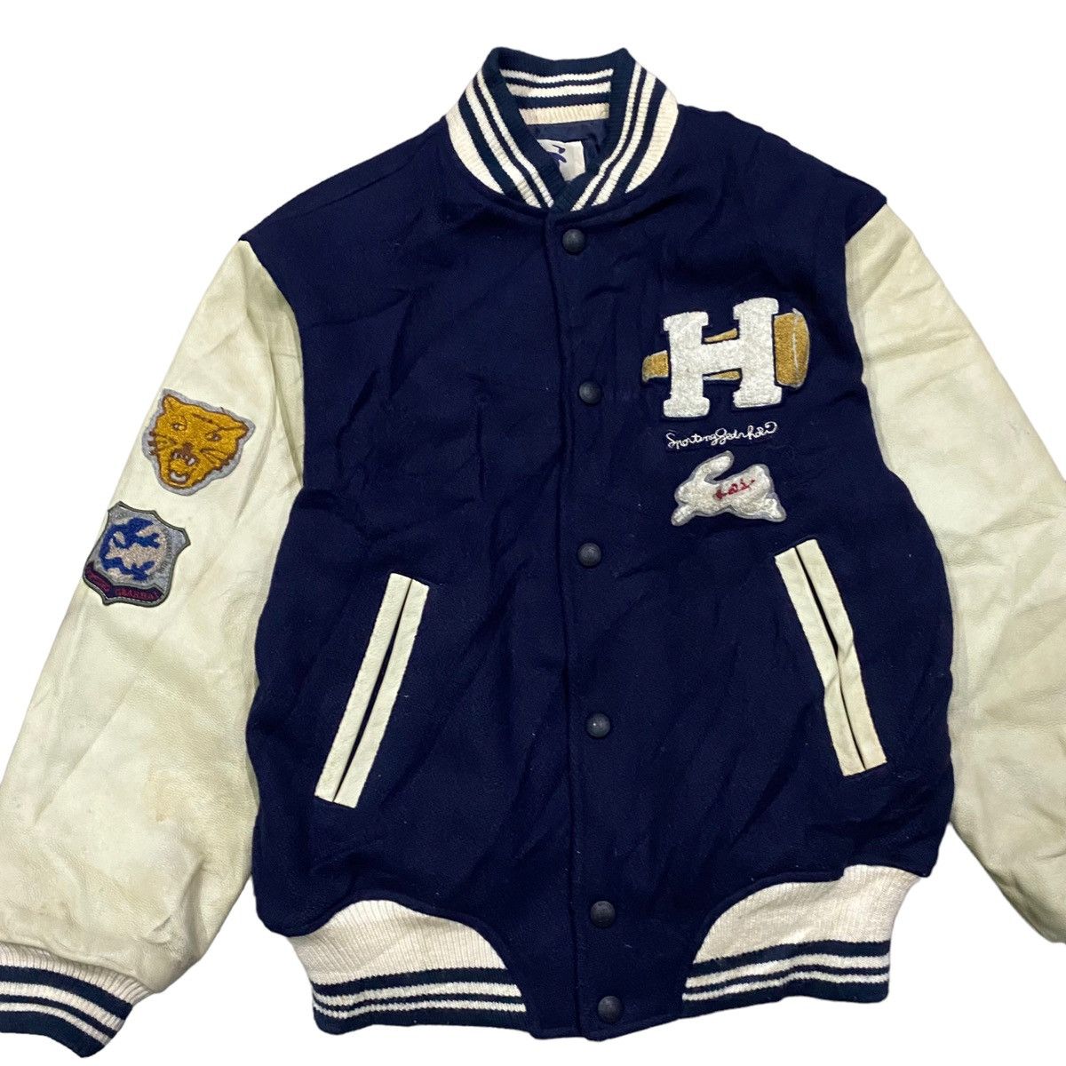 Hai Sporting Gear Vintage Hai Sporting Gear Varsity Leather Jacket Size US M / EU 48-50 / 2 - 2 Thumbnail