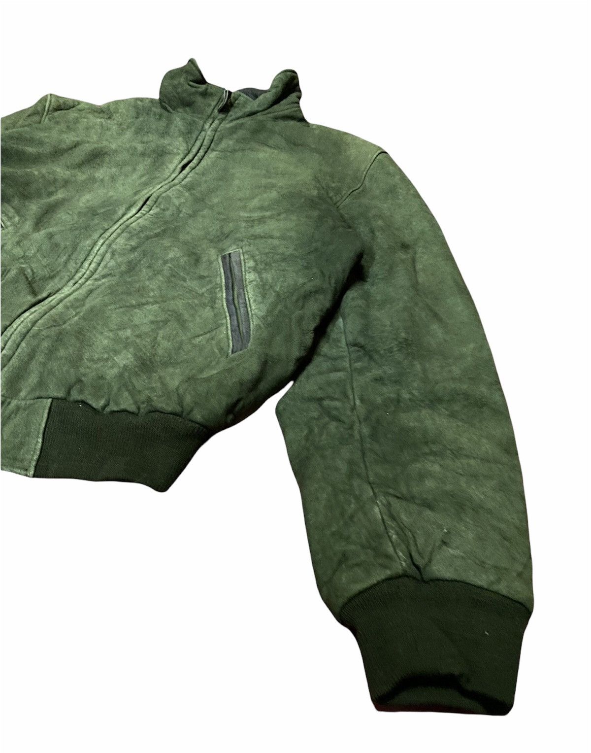 L.L. Bean Vintage L.L. Bean Green Leather Bomber Jacket – Made in USA Size US S / EU 44-46 / 1 - 4 Thumbnail