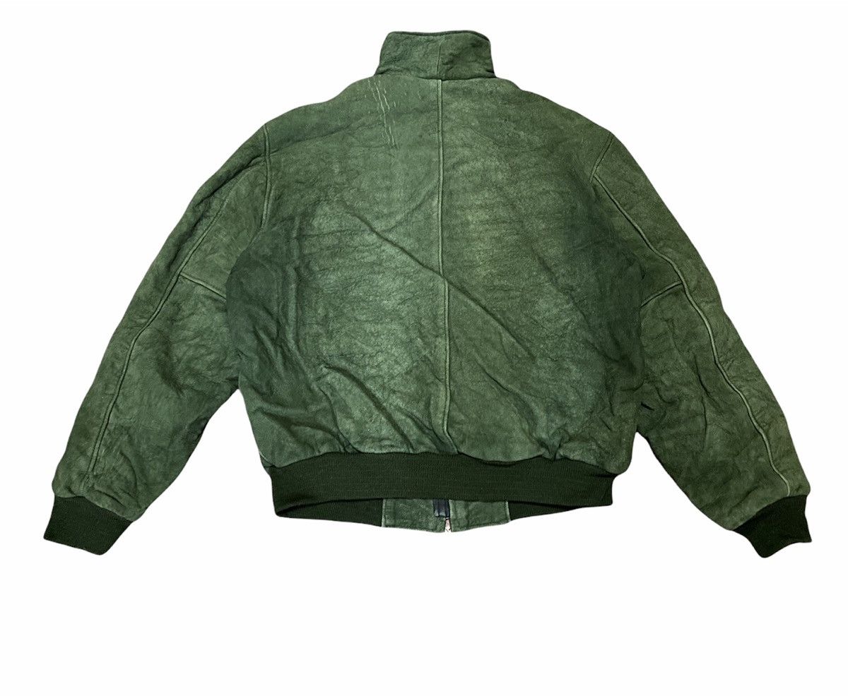L.L. Bean Vintage L.L. Bean Green Leather Bomber Jacket – Made in USA Size US S / EU 44-46 / 1 - 2 Thumbnail