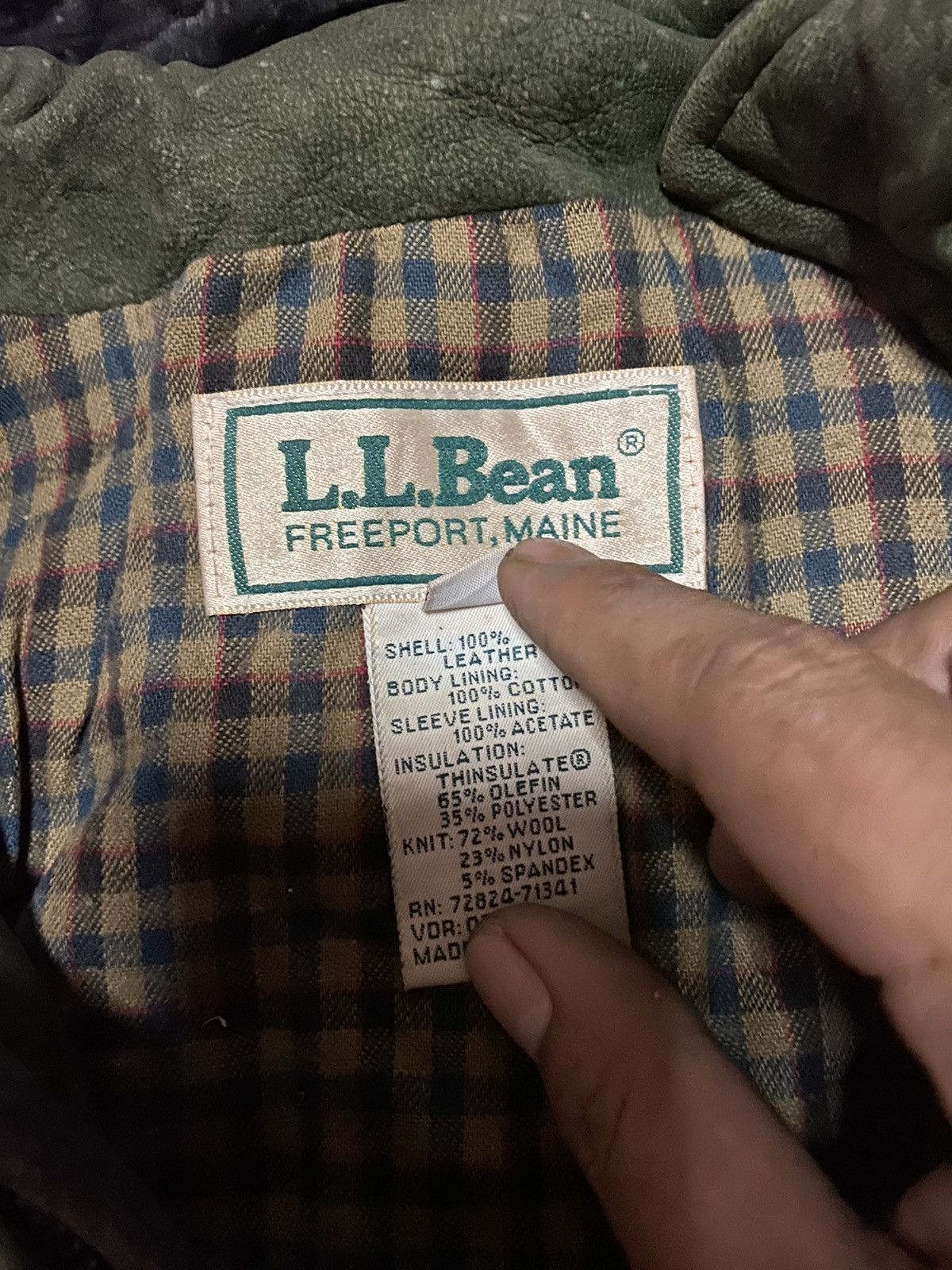 L.L. Bean Vintage L.L. Bean Green Leather Bomber Jacket – Made in USA Size US S / EU 44-46 / 1 - 7 Thumbnail