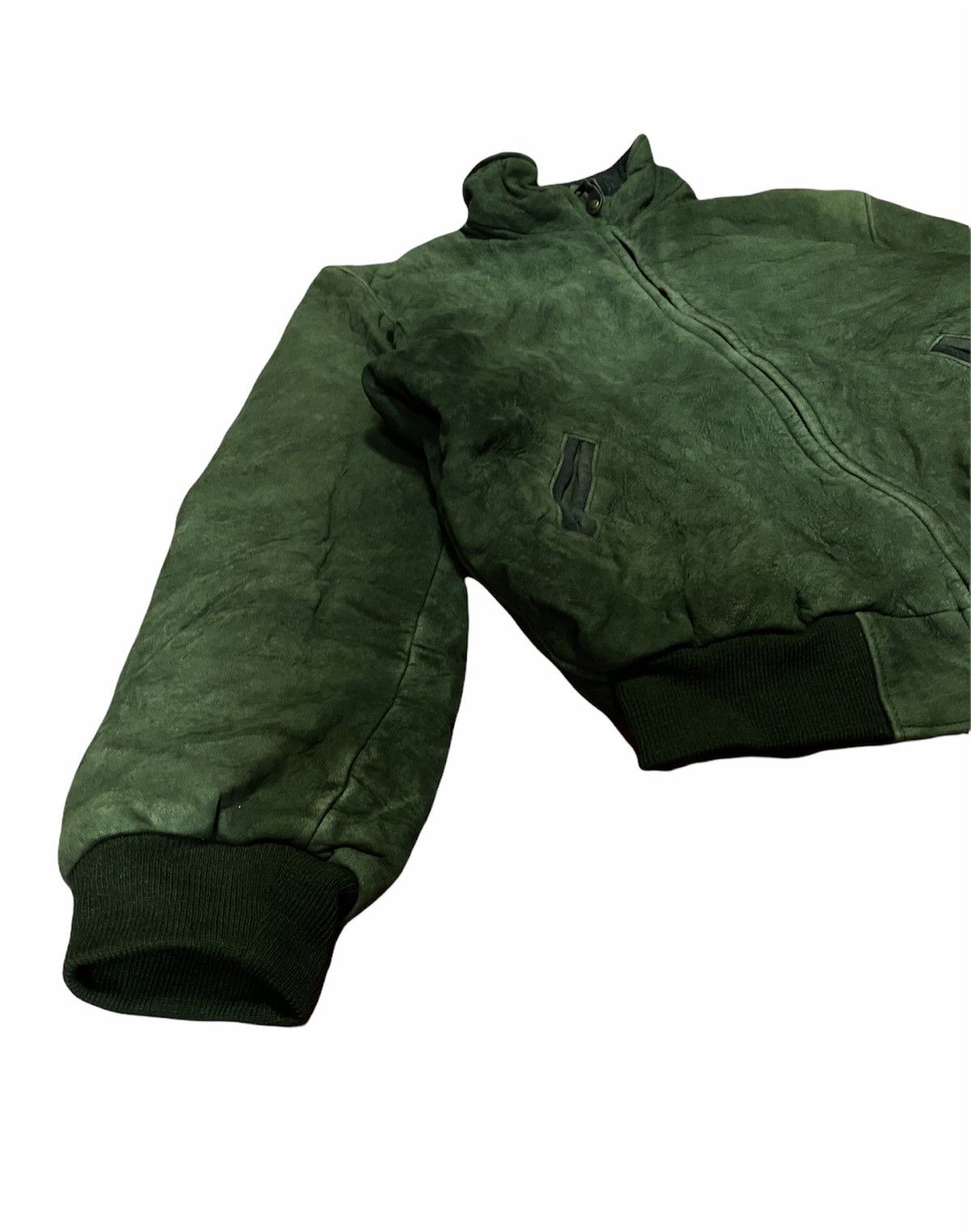 L.L. Bean Vintage L.L. Bean Green Leather Bomber Jacket – Made in USA Size US S / EU 44-46 / 1 - 3 Thumbnail