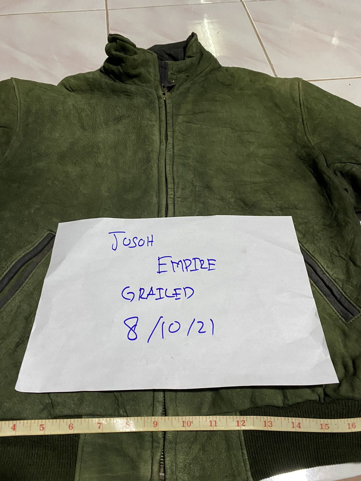 L.L. Bean Vintage L.L. Bean Green Leather Bomber Jacket – Made in USA Size US S / EU 44-46 / 1 - 8 Thumbnail