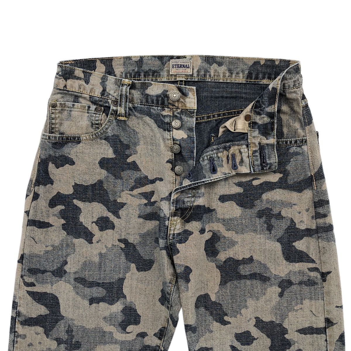 Eternal 🔥Kojima Kurashiki Eternal Distressed Camo-Print Jeans Size US 30 / EU 46 - 3 Thumbnail