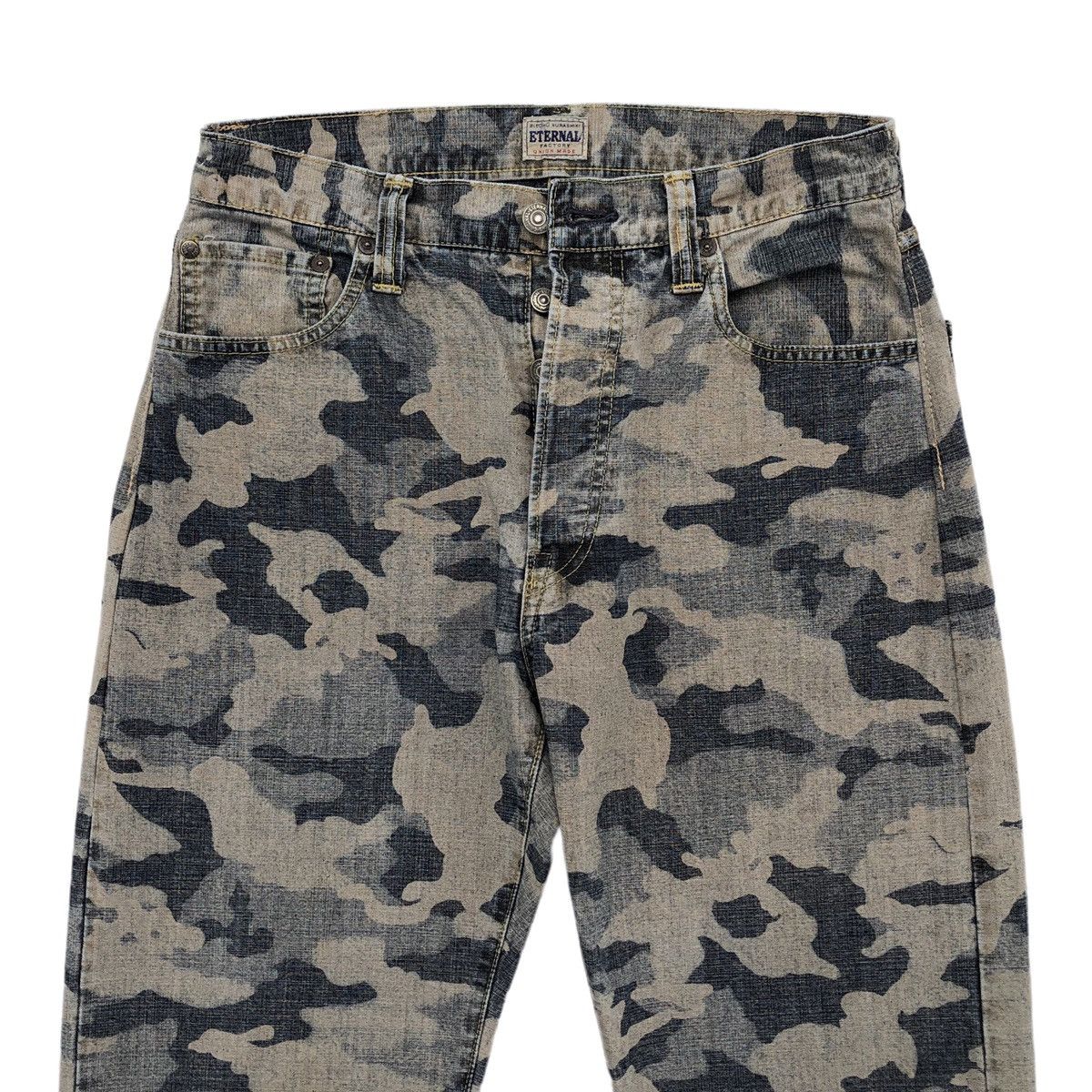 Eternal 🔥Kojima Kurashiki Eternal Distressed Camo-Print Jeans Size US 30 / EU 46 - 2 Thumbnail