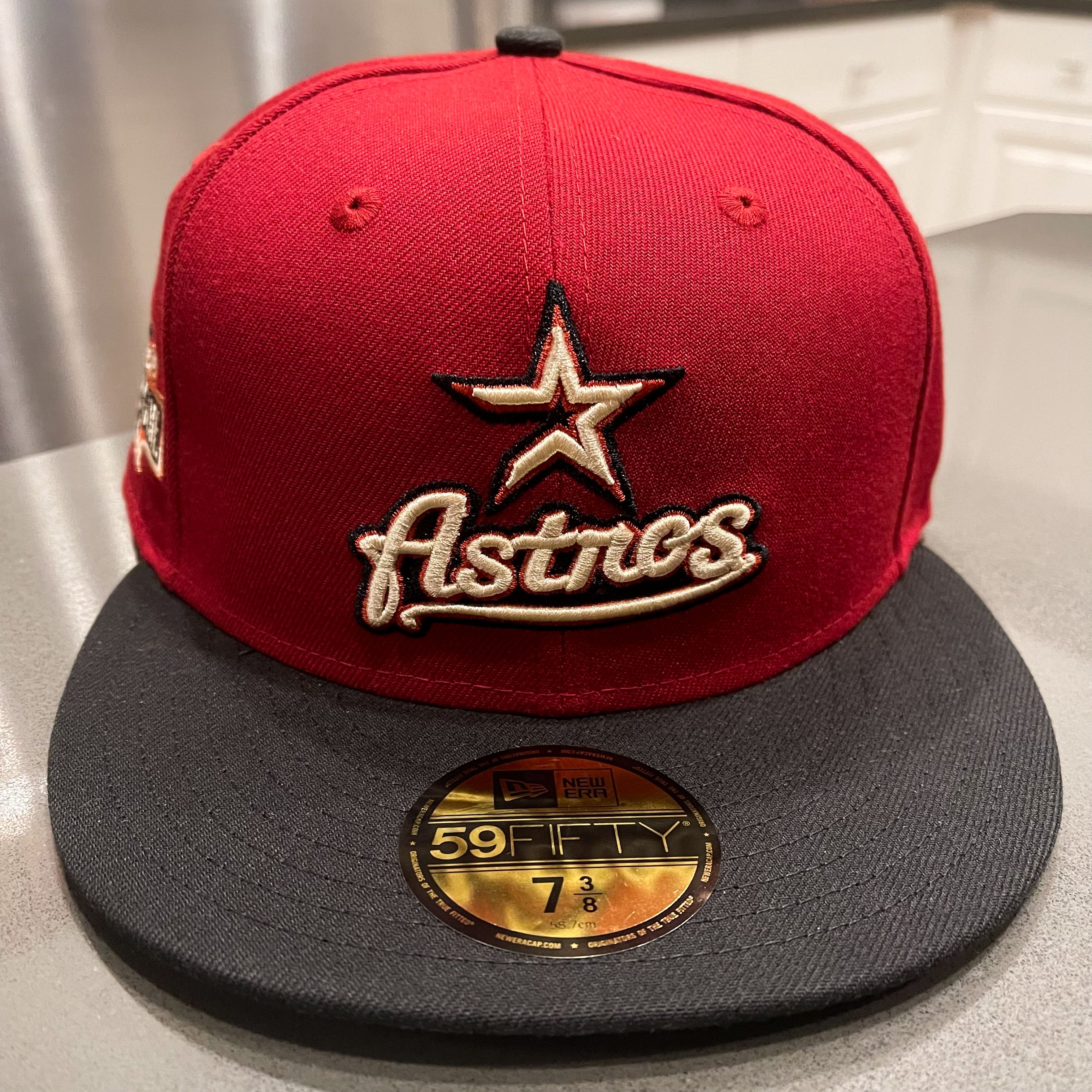 New Era 7 3/8 Houston Astros Brick Red Script Fitted Hat Club | Grailed