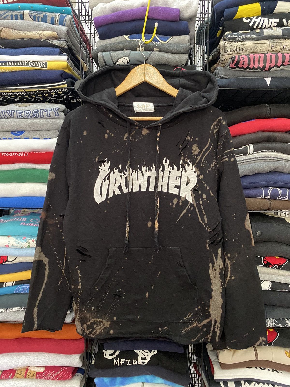 Japanese Brand LHP GROWTHER DISTRESS HODDIES Size US L / EU 52-54 / 3 - 1 Thumbnail