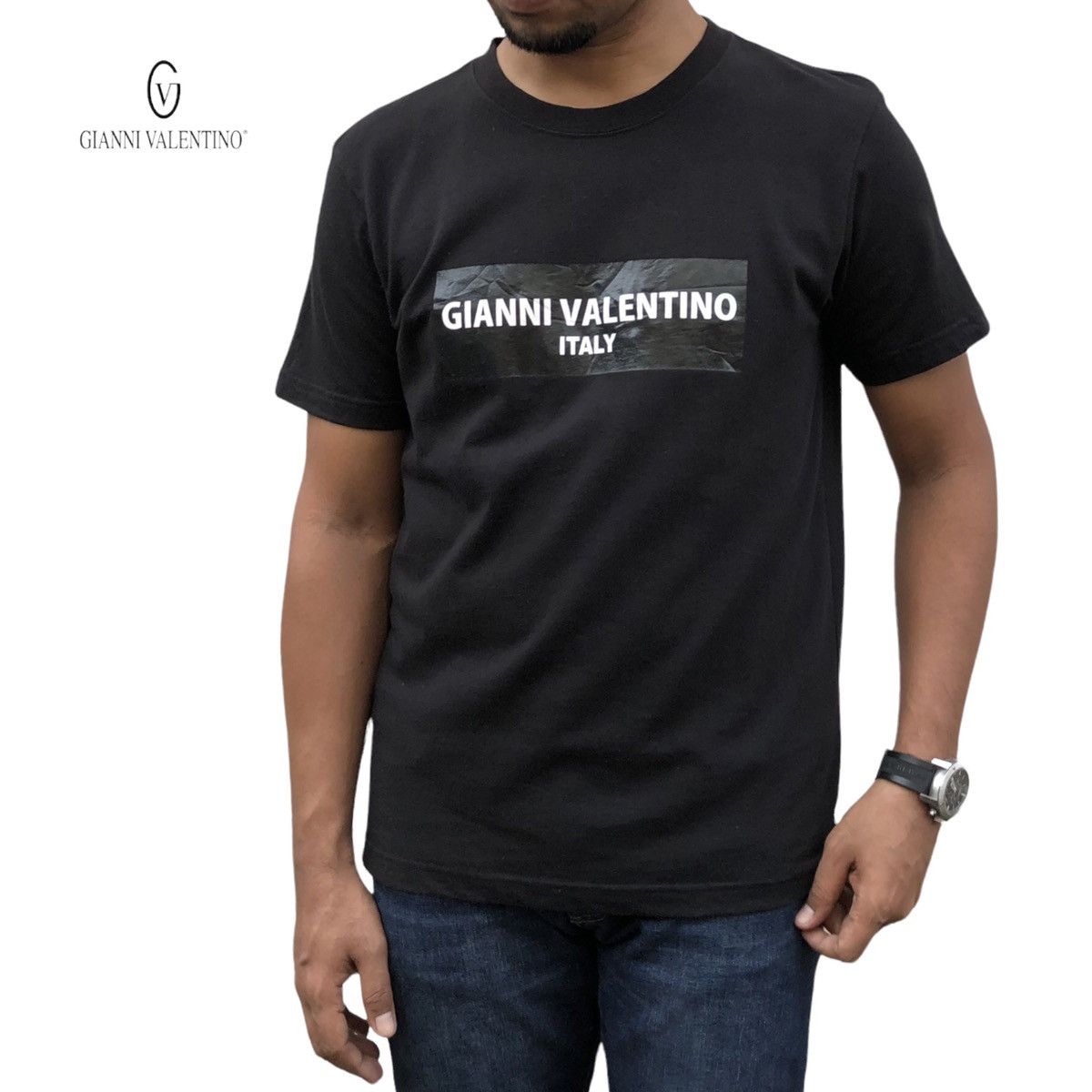Gianni Valentino Authentic Gianni Valentino Italy Box Logo Tee Size US M / EU 48-50 / 2 - 1 Thumbnail