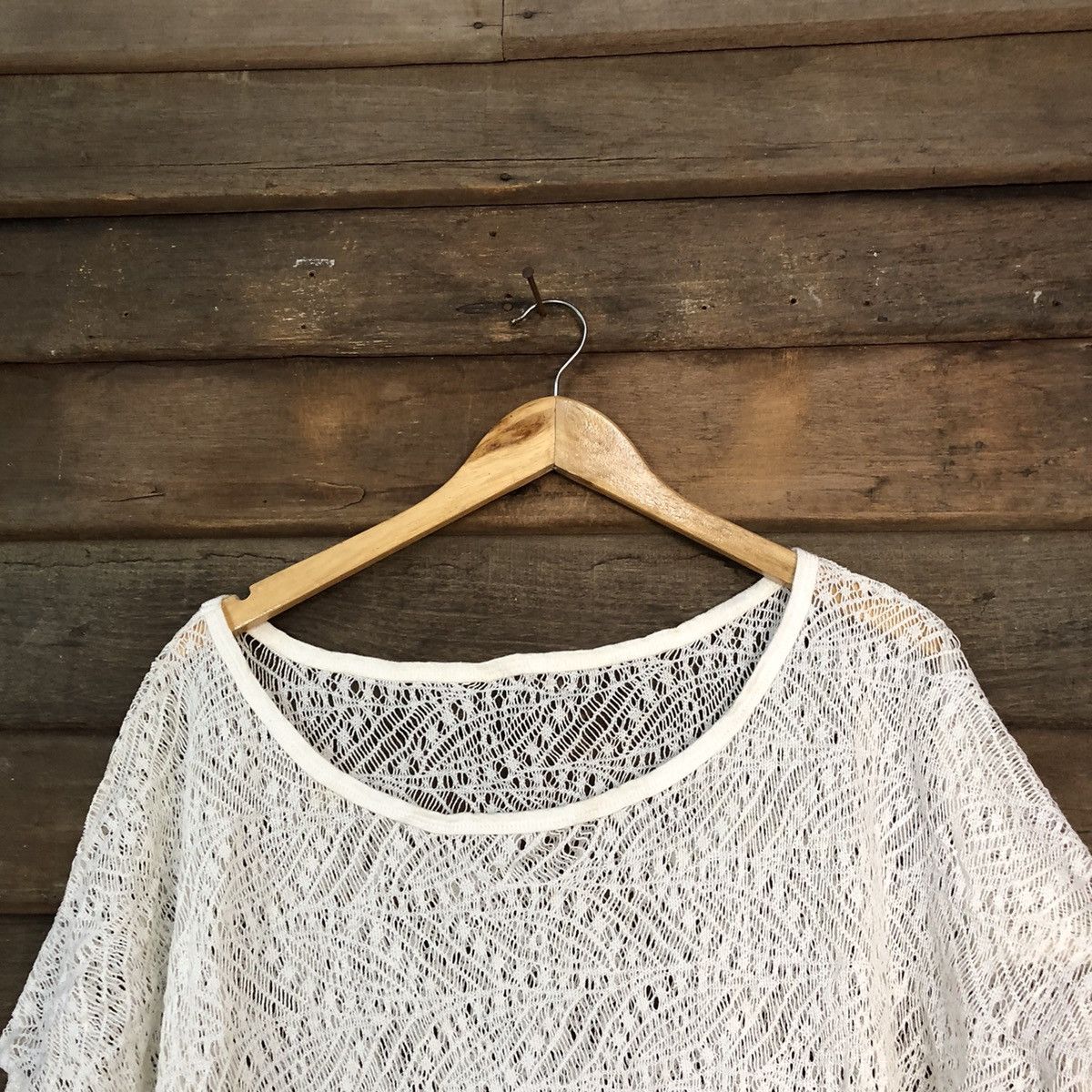 Homespun Knitwear Japanese Mesh Net Crochet White Knitwear #7193 Size M / US 6-8 / IT 42-44 - 4 Thumbnail