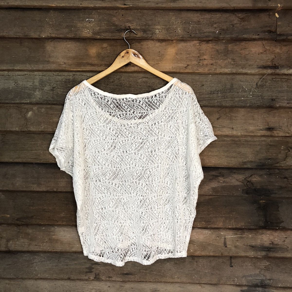 Homespun Knitwear Japanese Mesh Net Crochet White Knitwear #7193 Size M / US 6-8 / IT 42-44 - 7 Thumbnail