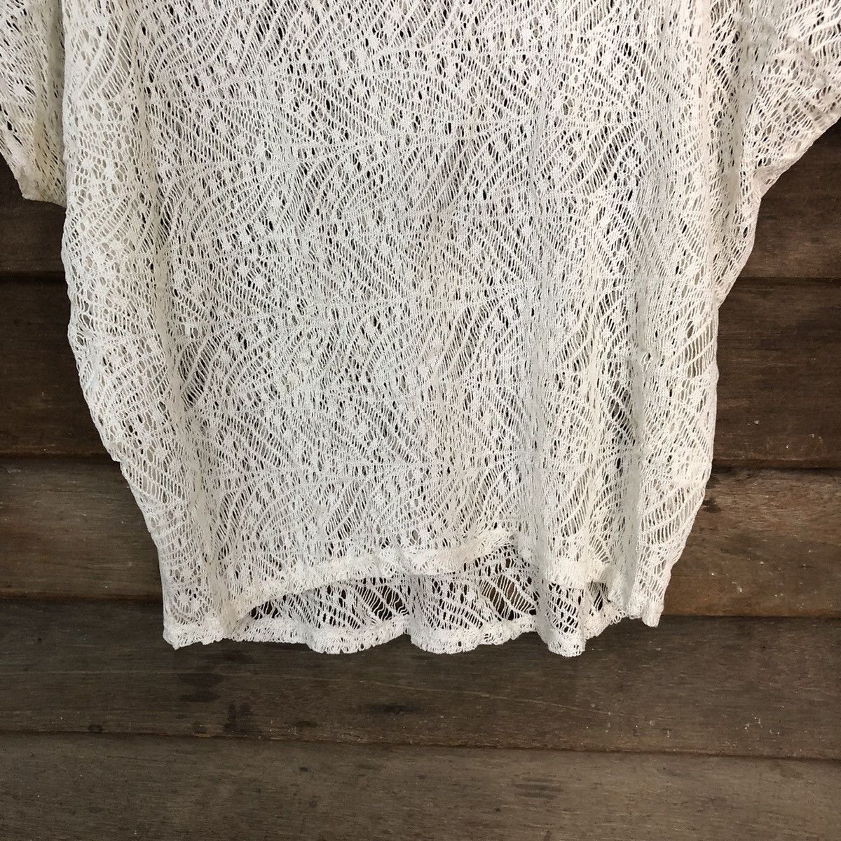 Homespun Knitwear Japanese Mesh Net Crochet White Knitwear #7193 Size M / US 6-8 / IT 42-44 - 5 Thumbnail