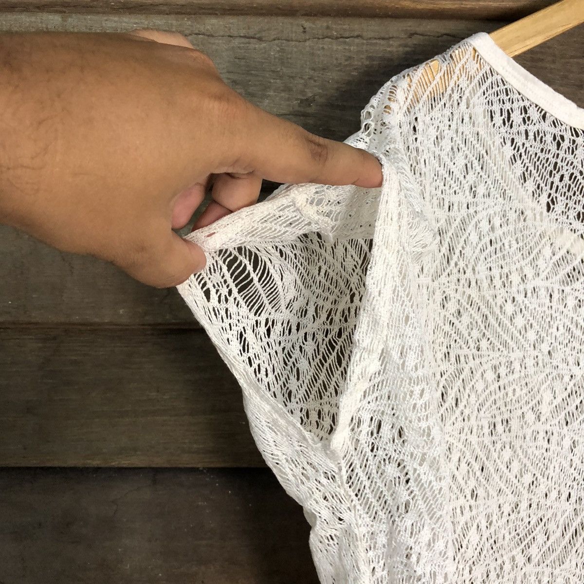 Homespun Knitwear Japanese Mesh Net Crochet White Knitwear #7193 Size M / US 6-8 / IT 42-44 - 8 Thumbnail