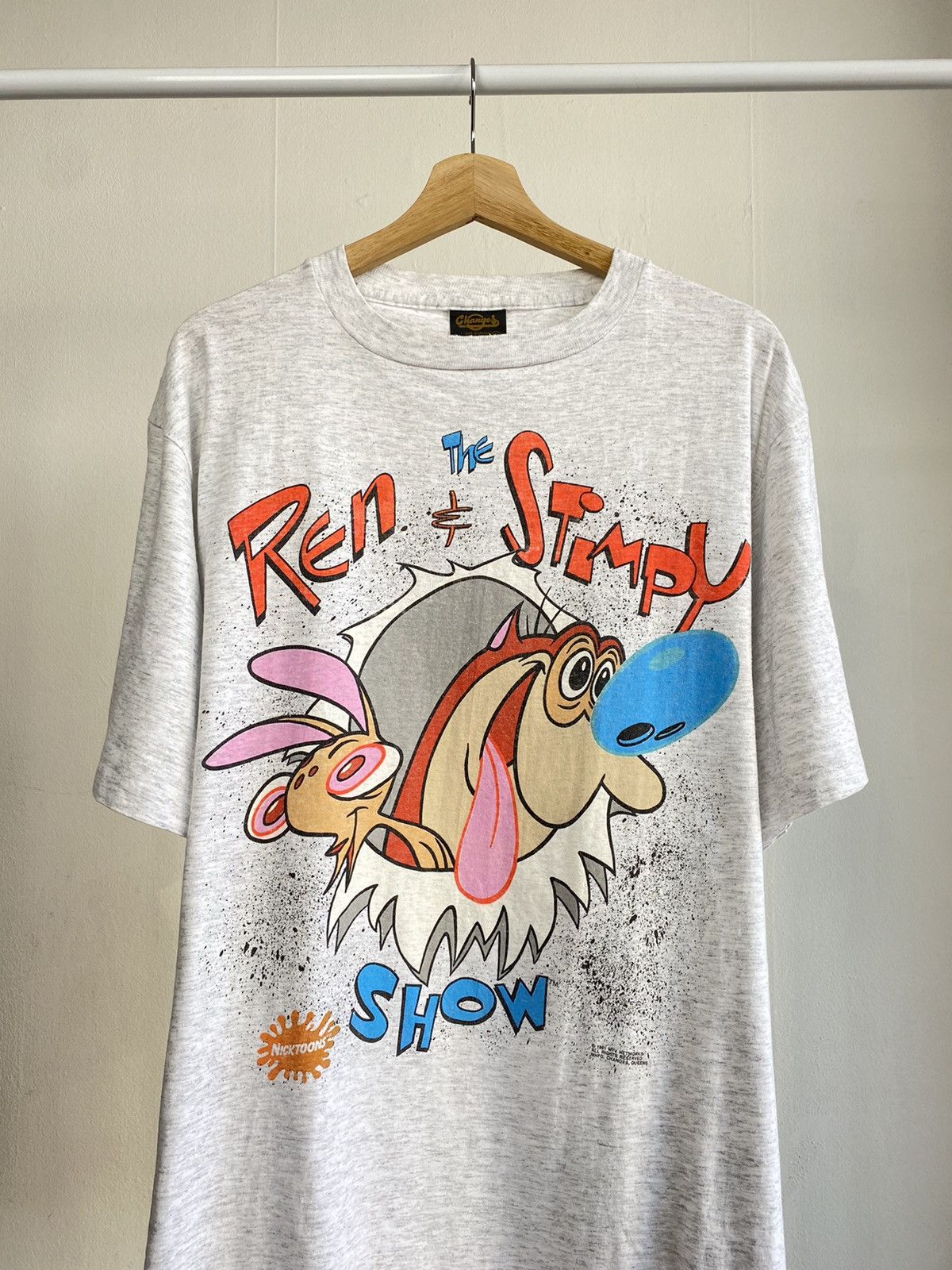 Nickelodeon × Vintage Vintage 1991 Ren & Stimpy show MTV Nickelodeon promo tee Size US XL / EU 56 / 4 - 2 Thumbnail
