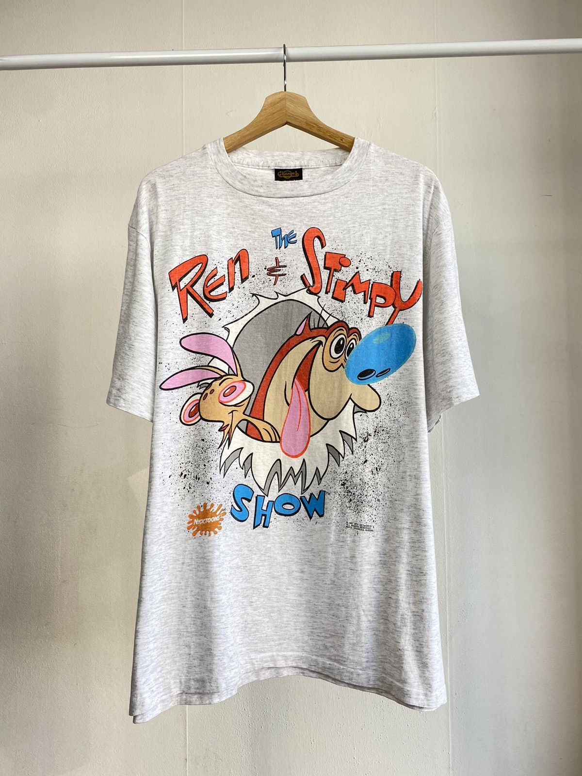 Nickelodeon × Vintage Vintage 1991 Ren & Stimpy show MTV Nickelodeon promo tee Size US XL / EU 56 / 4 - 1 Thumbnail