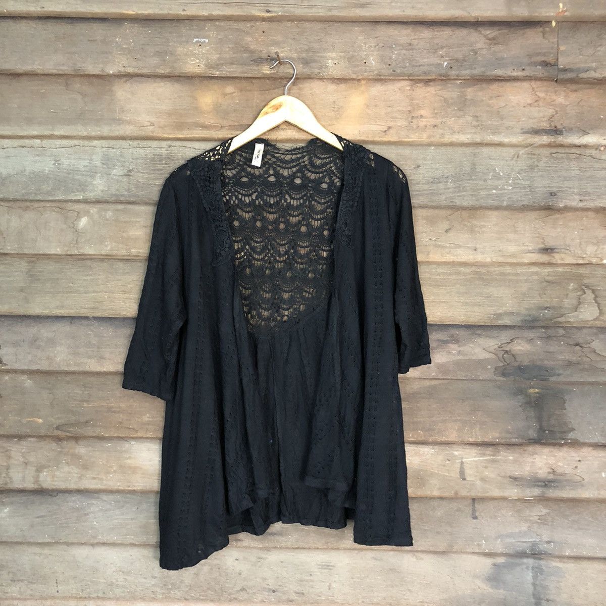 Japanese Brand Ms Bella D Mesh Net Crochet Knitwear Cardigan #7199 Size M / US 6-8 / IT 42-44 - 1 Thumbnail
