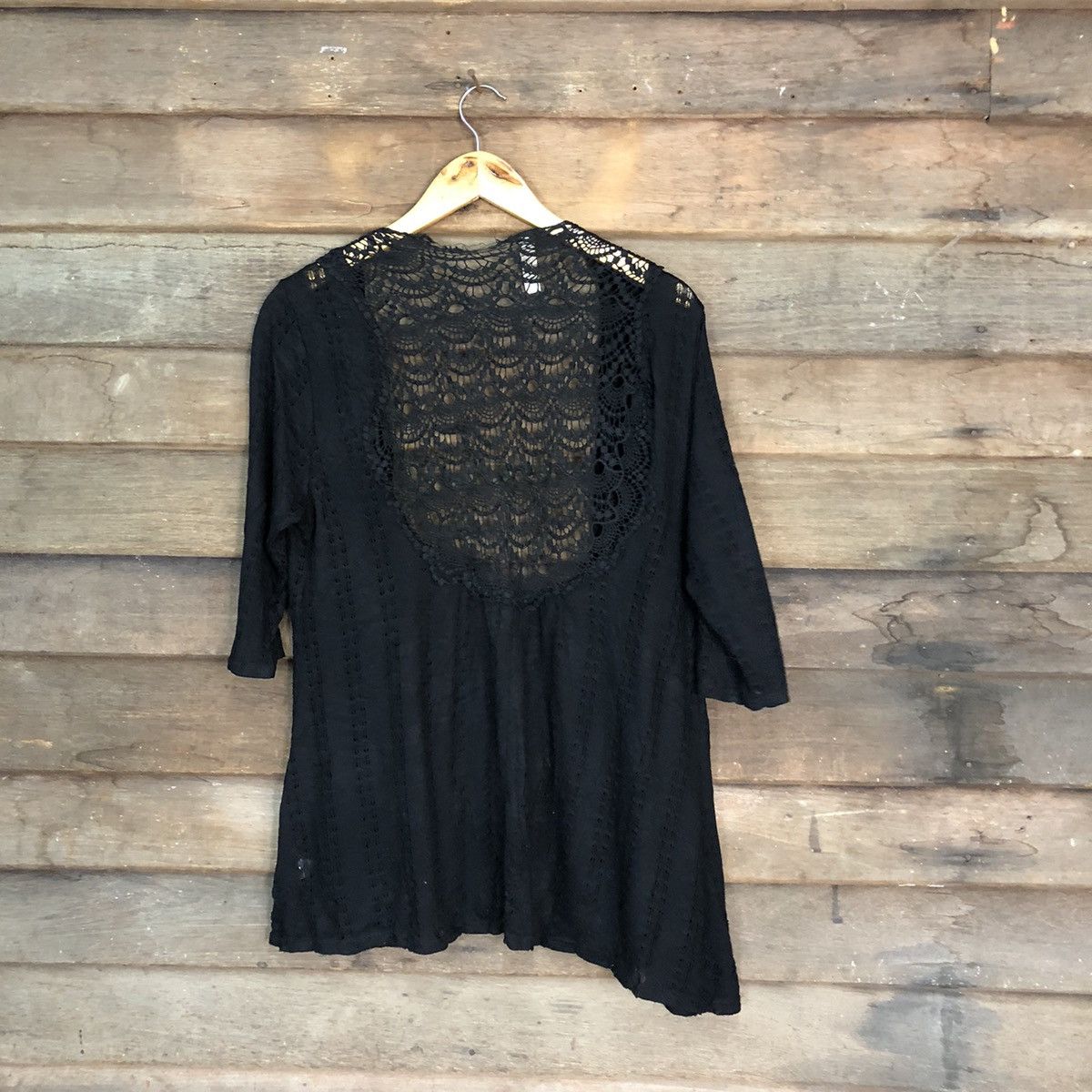 Japanese Brand Ms Bella D Mesh Net Crochet Knitwear Cardigan #7199 Size M / US 6-8 / IT 42-44 - 10 Thumbnail
