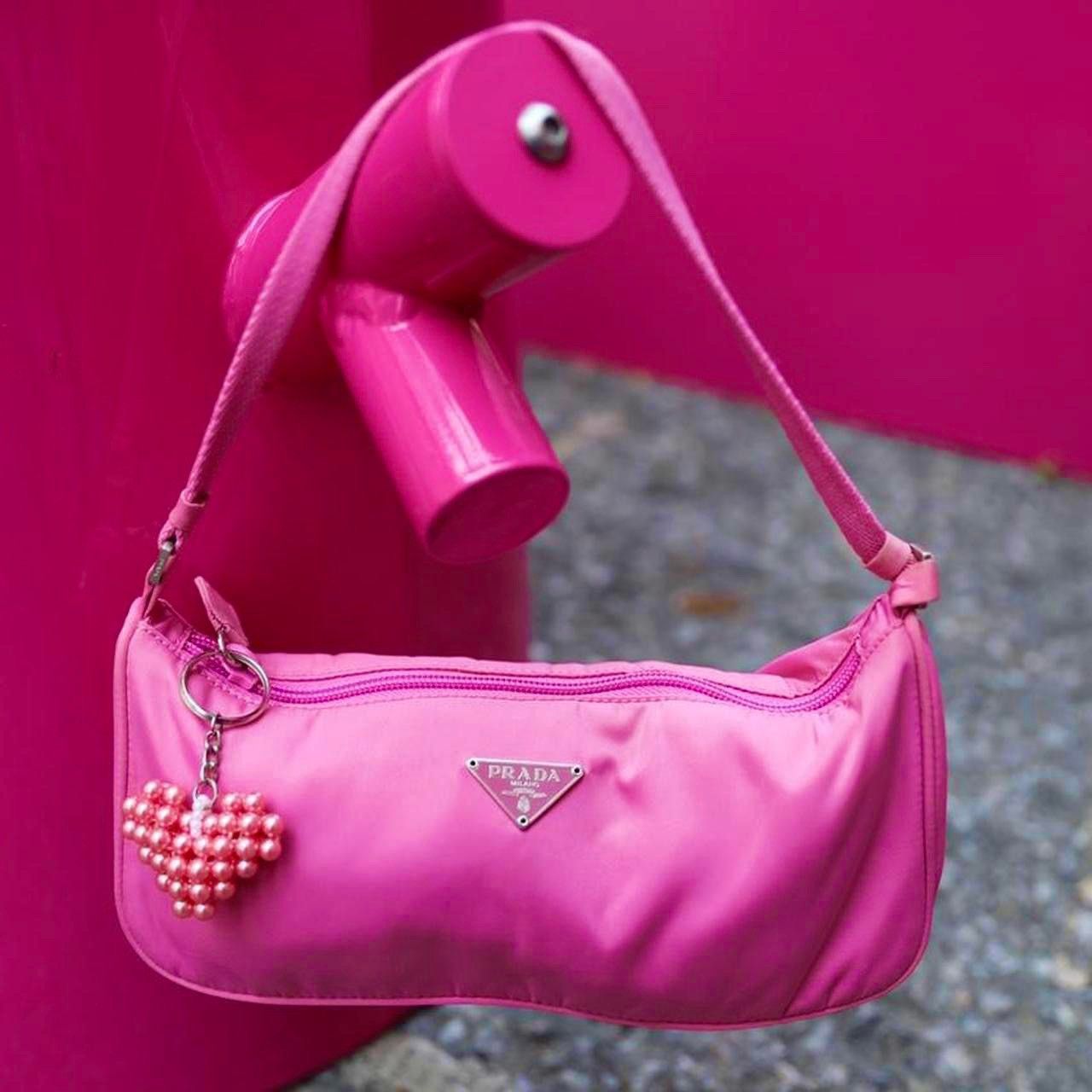 image of Prada Pink Nylon Bag, Men's