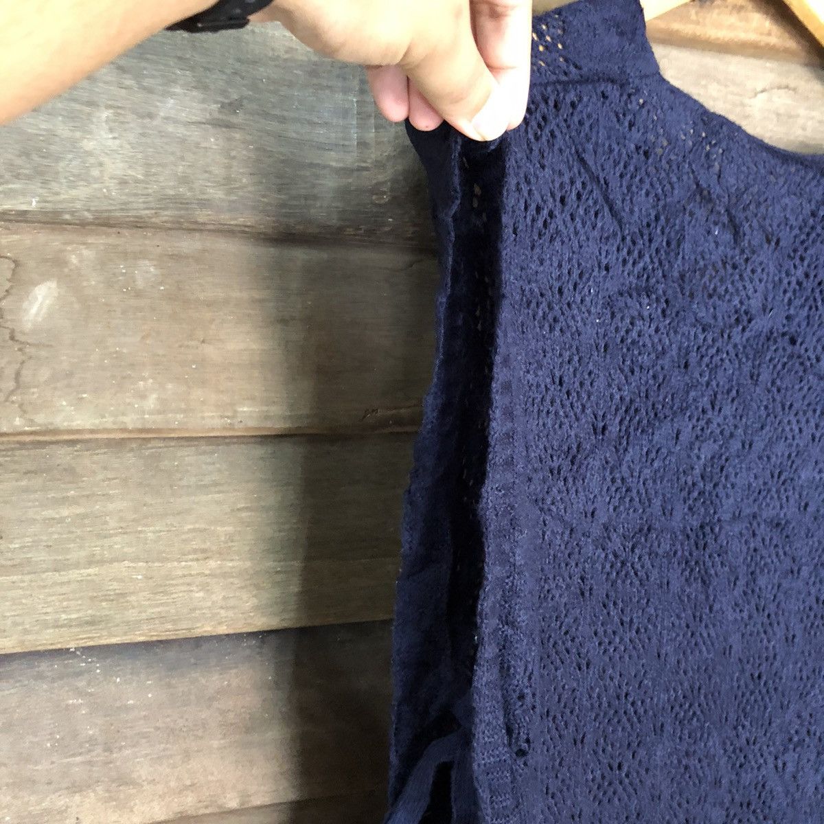 Vintage Japan Mesh Net Crochet Dark Blue Knitwear #7202 Size M / US 6-8 / IT 42-44 - 11 Thumbnail