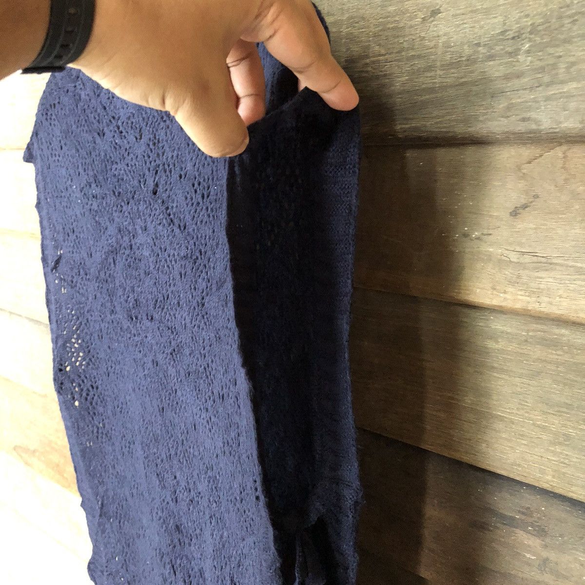 Vintage Japan Mesh Net Crochet Dark Blue Knitwear #7202 Size M / US 6-8 / IT 42-44 - 9 Thumbnail