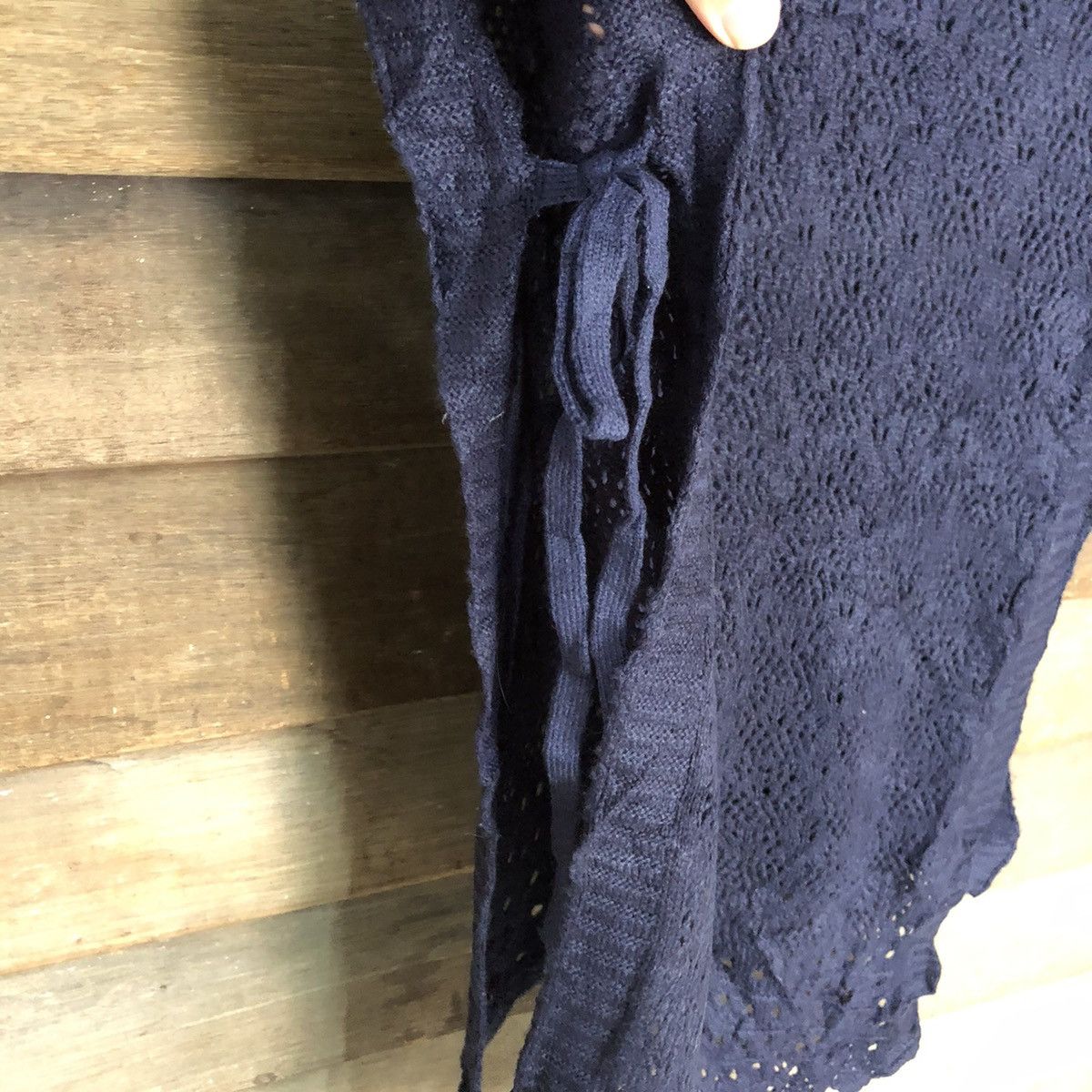 Vintage Japan Mesh Net Crochet Dark Blue Knitwear #7202 Size M / US 6-8 / IT 42-44 - 12 Thumbnail