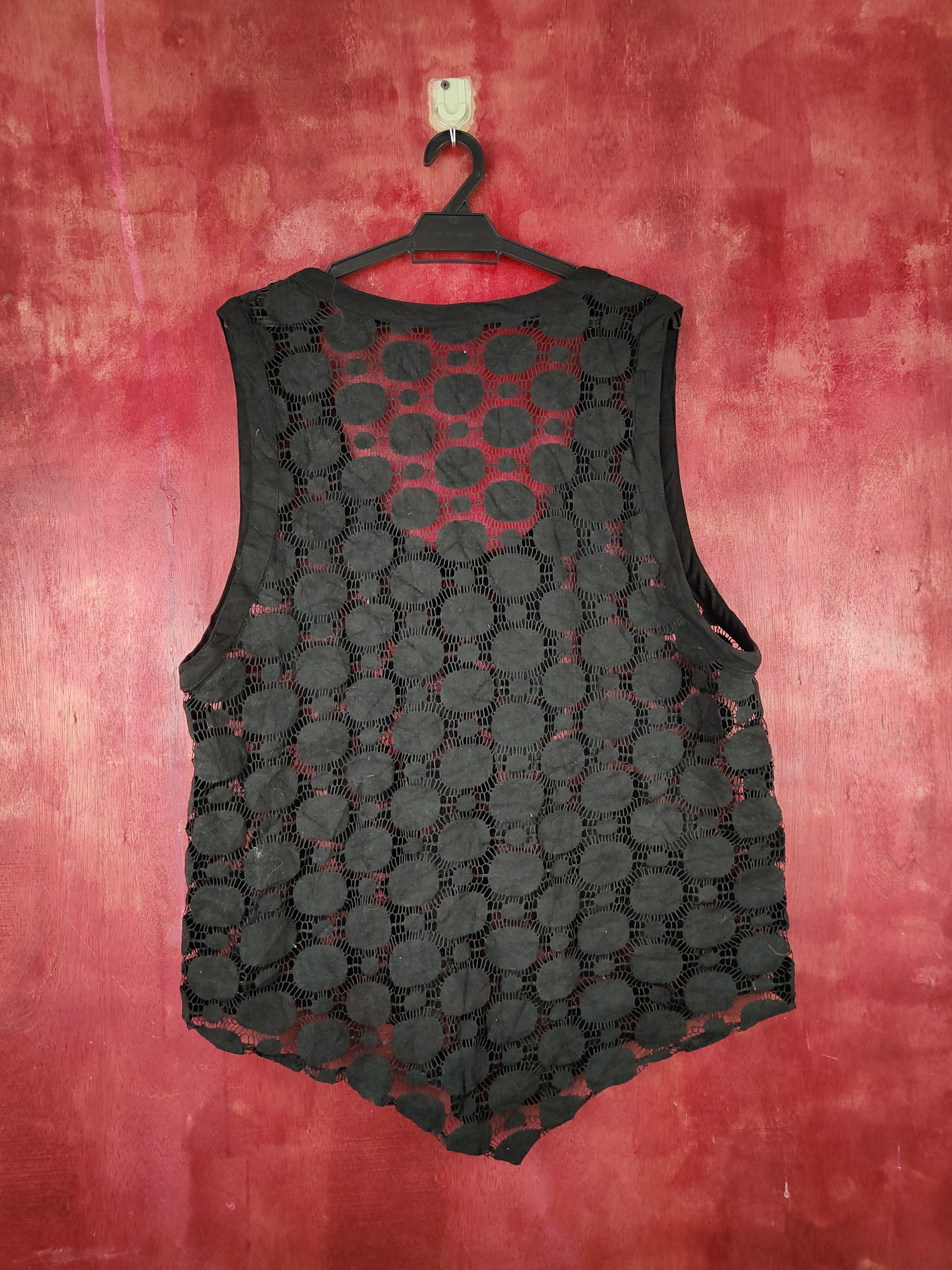 Hypebeast Japanese Brand Black Crochet Meshnet Tank Tops #S984 Size L / US 10 / IT 46 - 8 Thumbnail