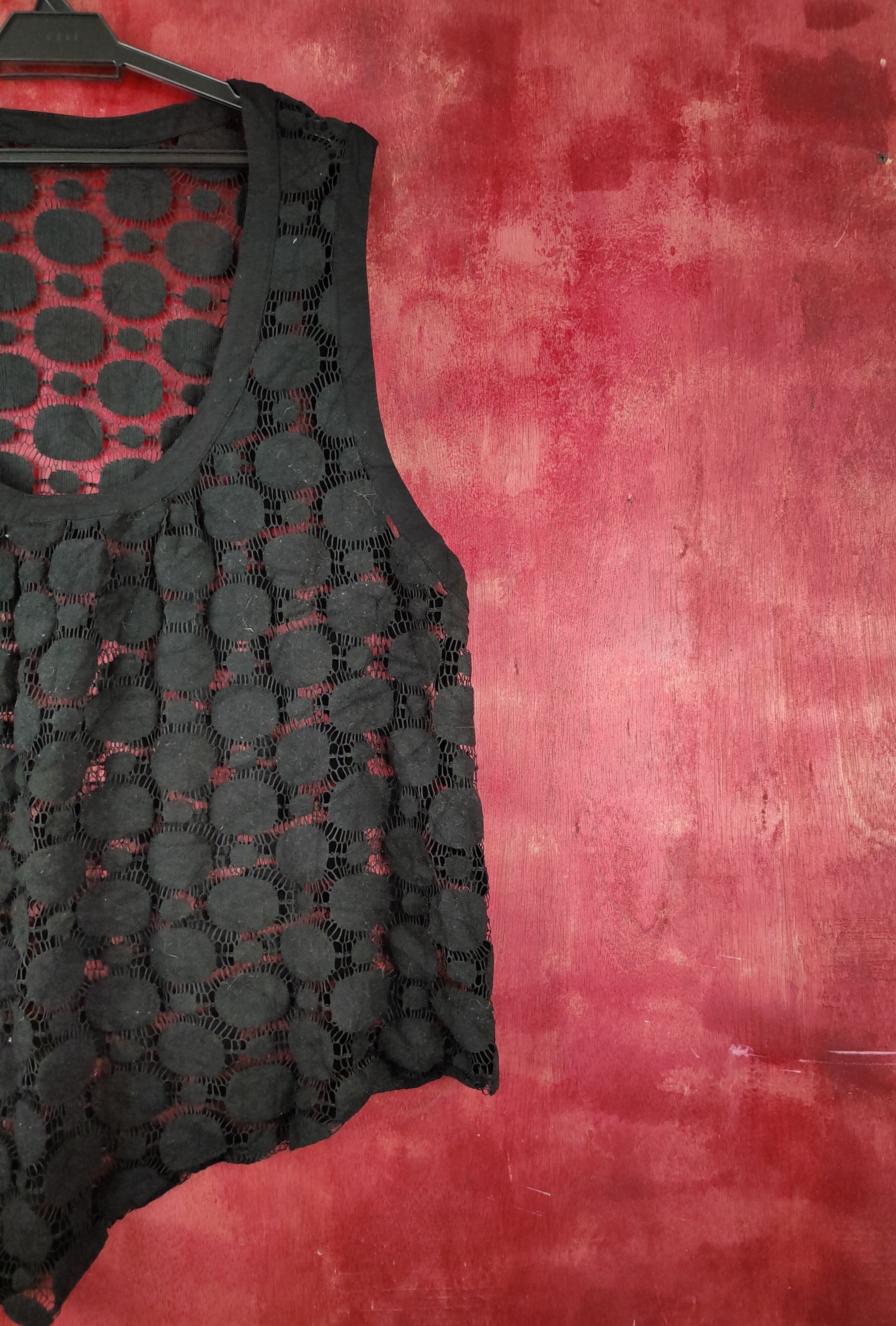 Hypebeast Japanese Brand Black Crochet Meshnet Tank Tops #S984 Size L / US 10 / IT 46 - 6 Thumbnail