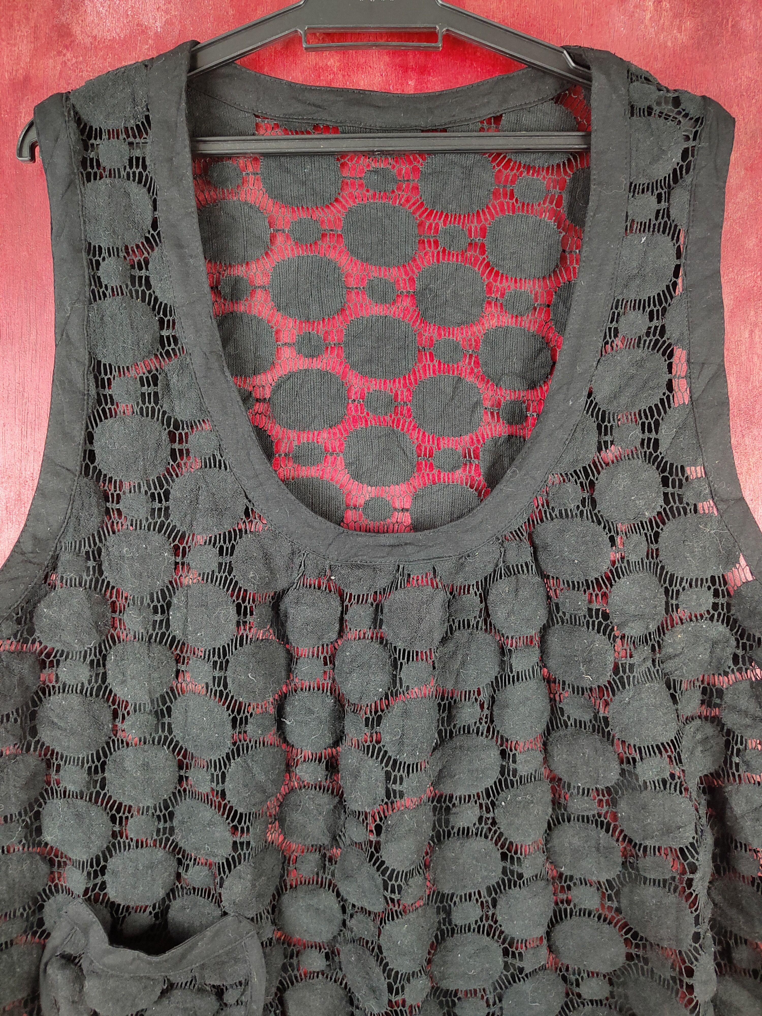 Hypebeast Japanese Brand Black Crochet Meshnet Tank Tops #S984 Size L / US 10 / IT 46 - 2 Thumbnail