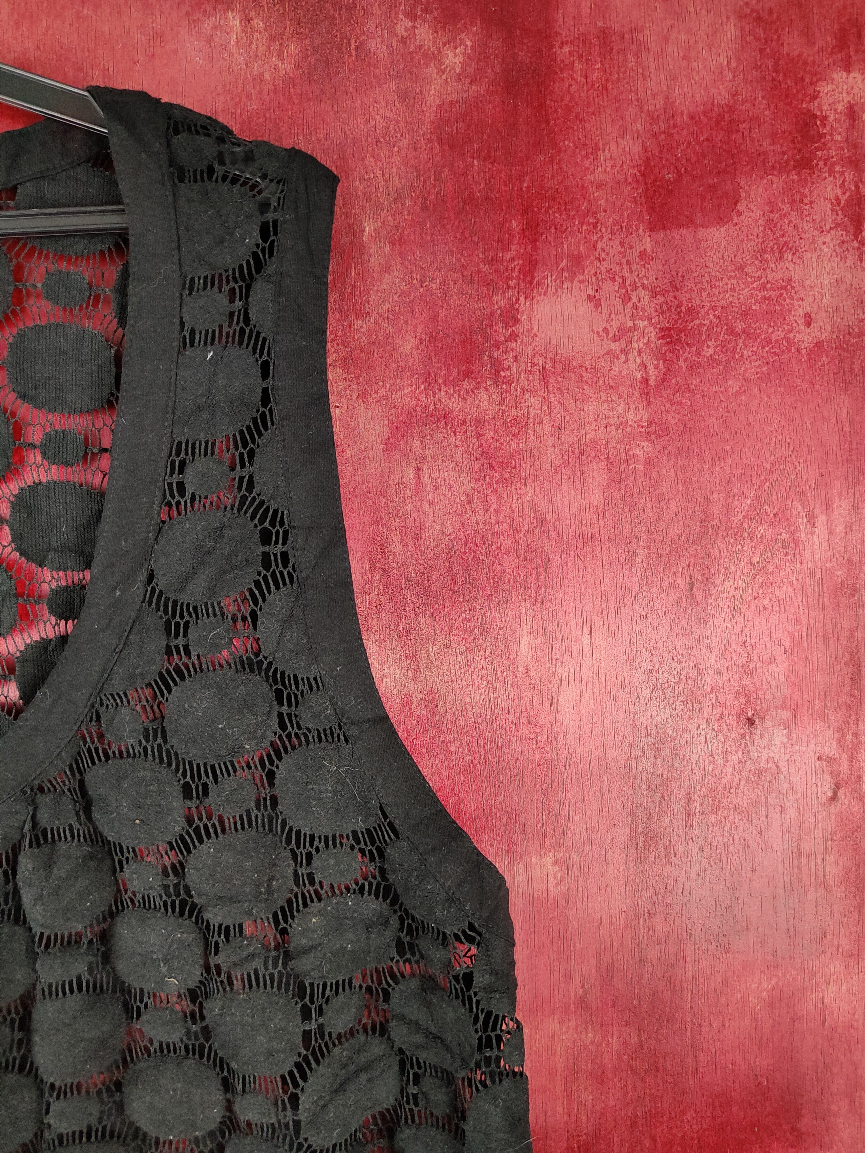 Hypebeast Japanese Brand Black Crochet Meshnet Tank Tops #S984 Size L / US 10 / IT 46 - 7 Thumbnail