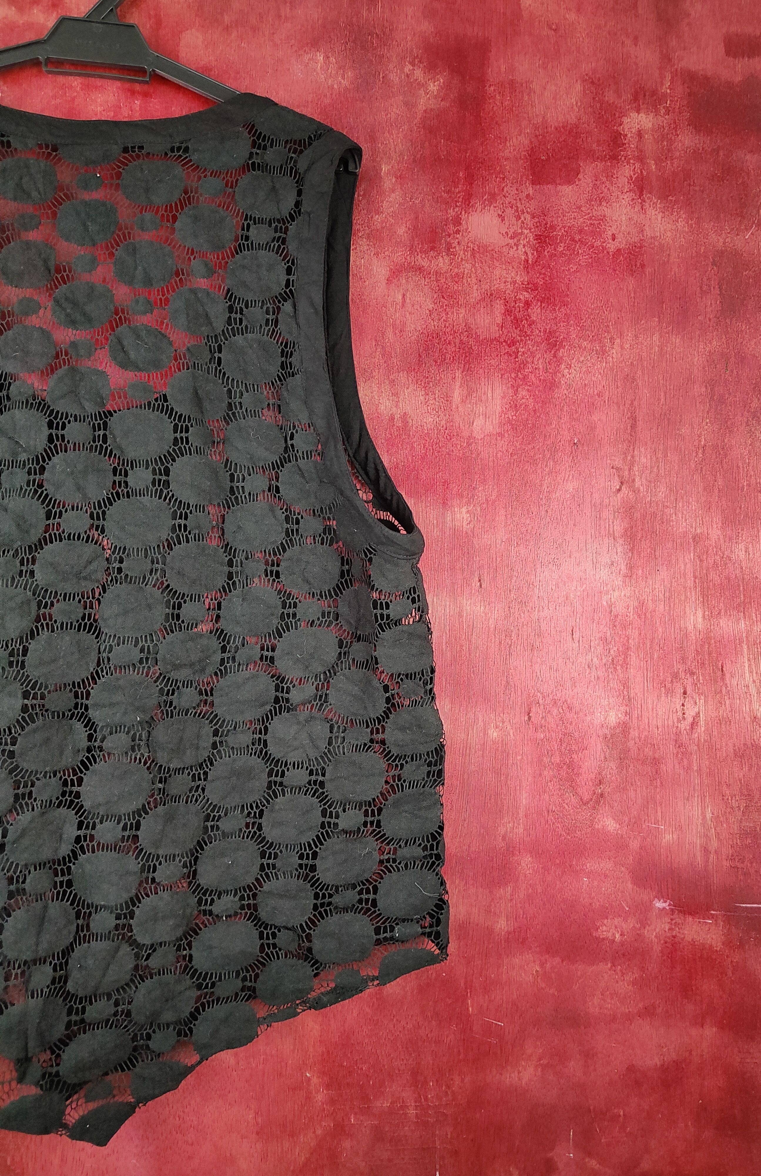 Hypebeast Japanese Brand Black Crochet Meshnet Tank Tops #S984 Size L / US 10 / IT 46 - 10 Thumbnail