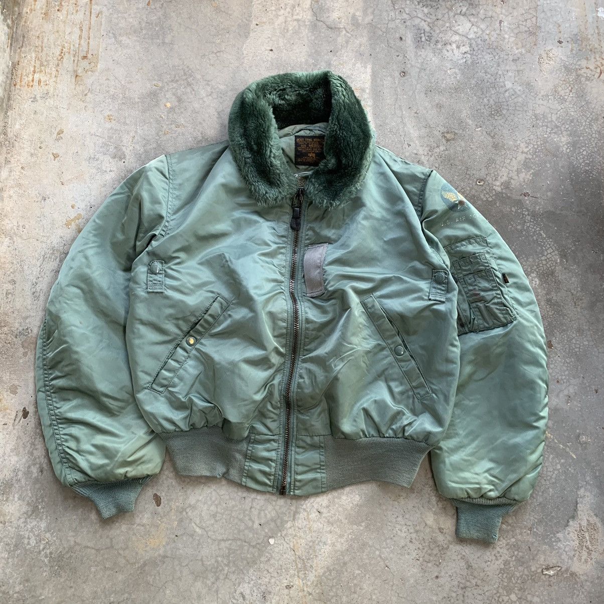 Alpha Industries Vintage US Army Air Force B-15D Bomber Jacket Size US L / EU 52-54 / 3 - 1 Thumbnail