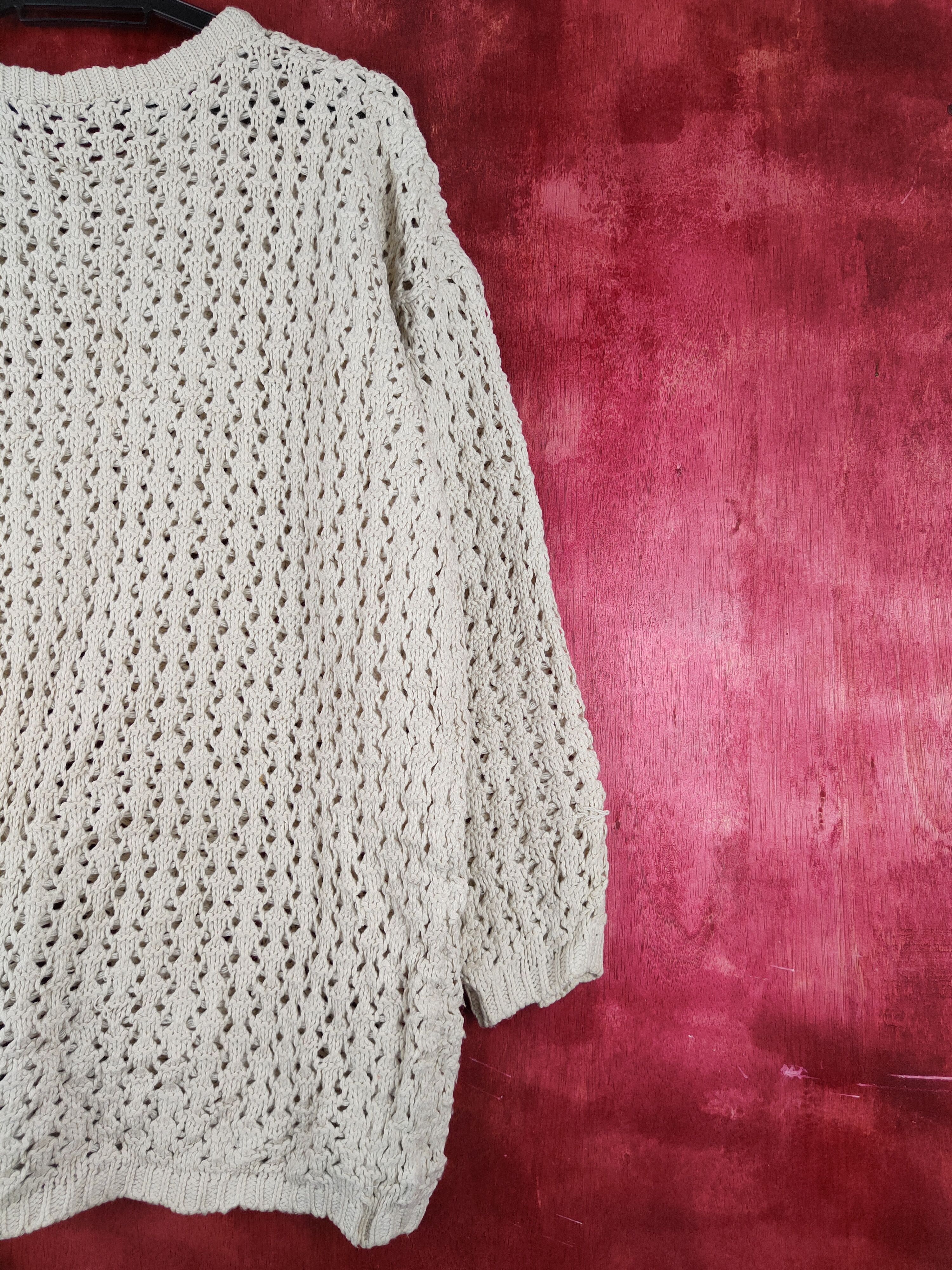 Japanese Brand Japanese Brand Beige Crochet Meshnet Knit Sweatshirt #S986 Size XL / US 12-14 / IT 48-50 - 9 Thumbnail