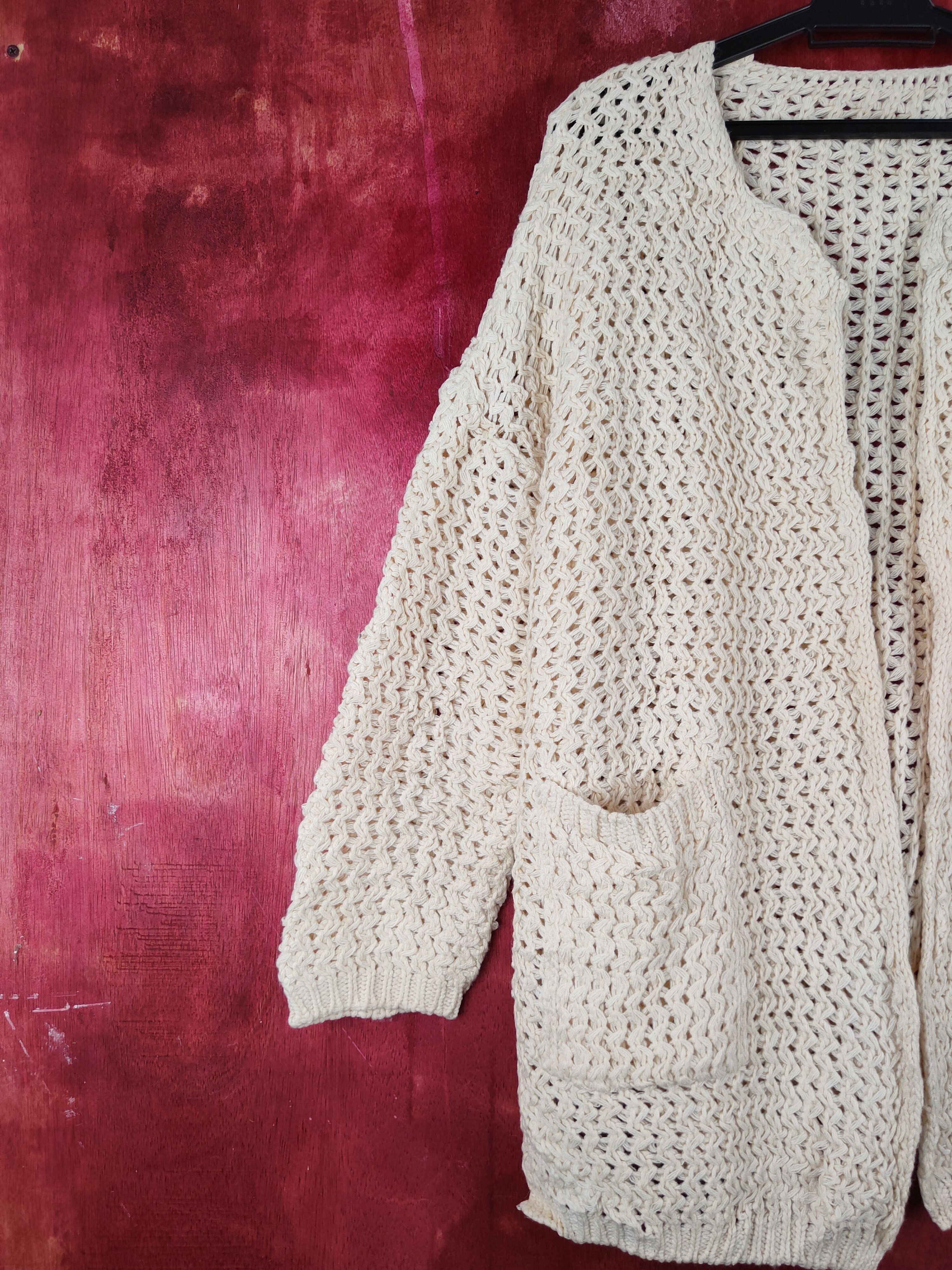 Grailed Japanese Brand Cream Crochet Meshnet Knitwear Cardigan #S990 Size XL / US 12-14 / IT 48-50 - 3 Thumbnail