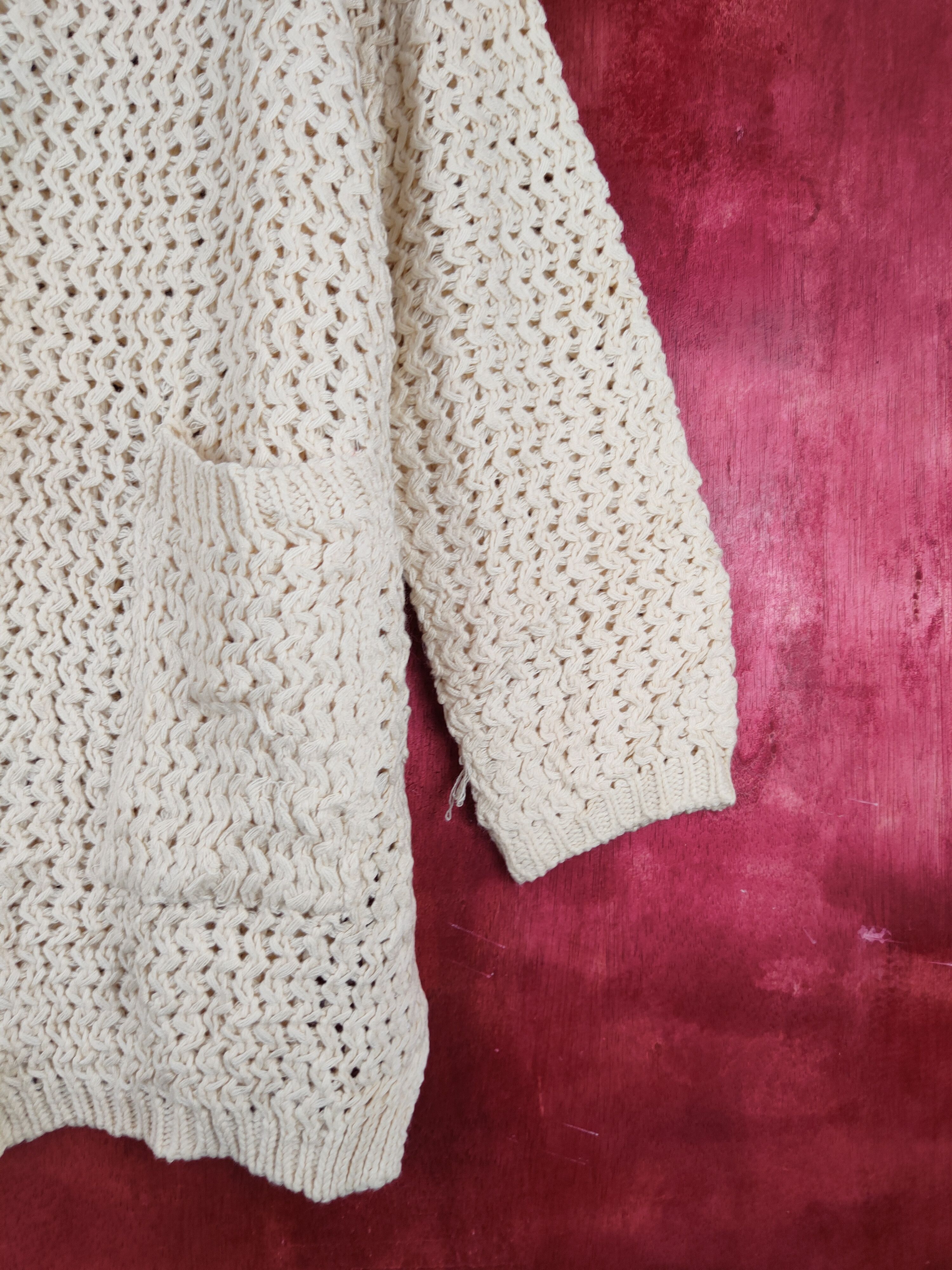Grailed Japanese Brand Cream Crochet Meshnet Knitwear Cardigan #S990 Size XL / US 12-14 / IT 48-50 - 6 Thumbnail