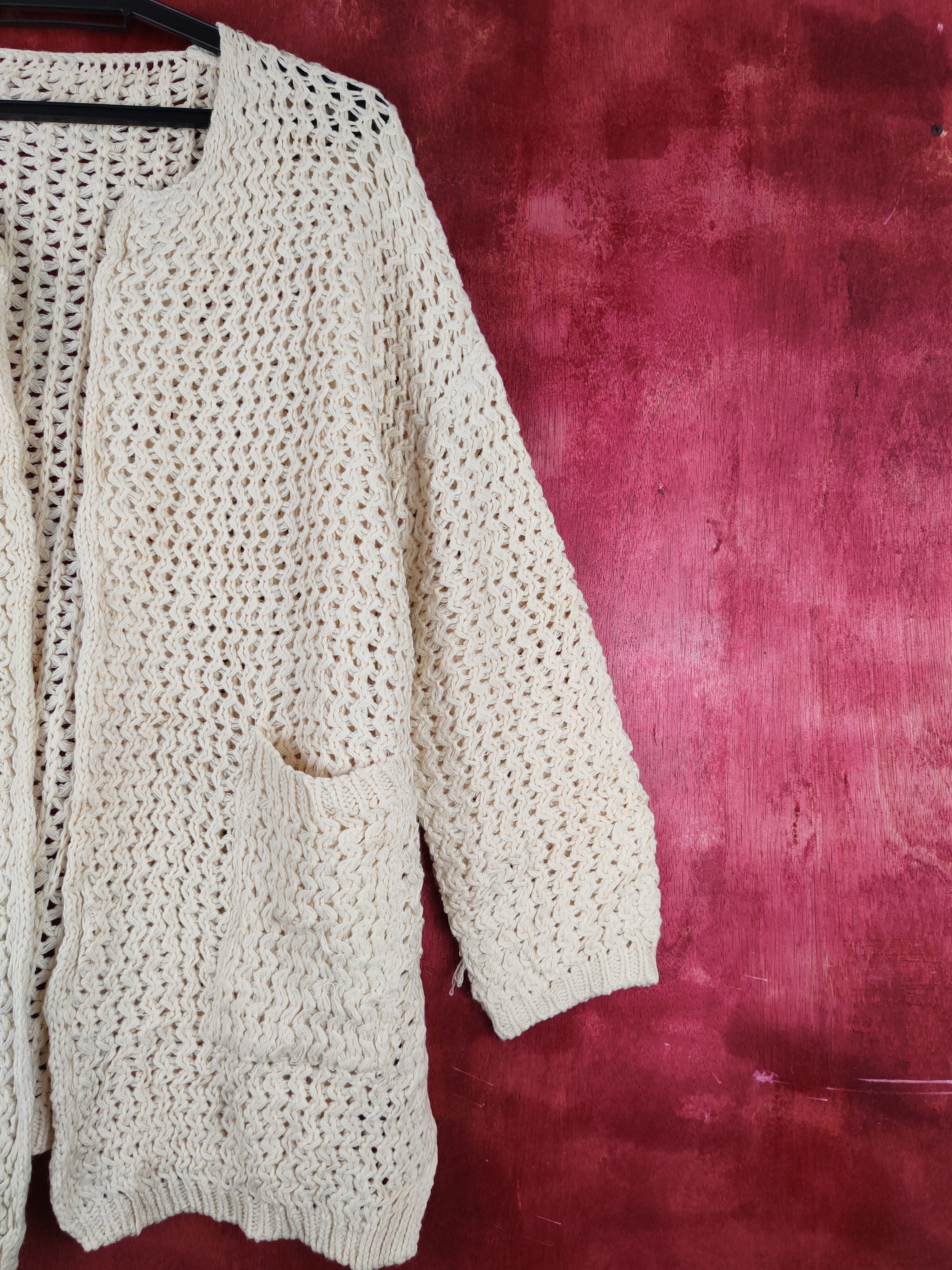 Grailed Japanese Brand Cream Crochet Meshnet Knitwear Cardigan #S990 Size XL / US 12-14 / IT 48-50 - 5 Thumbnail