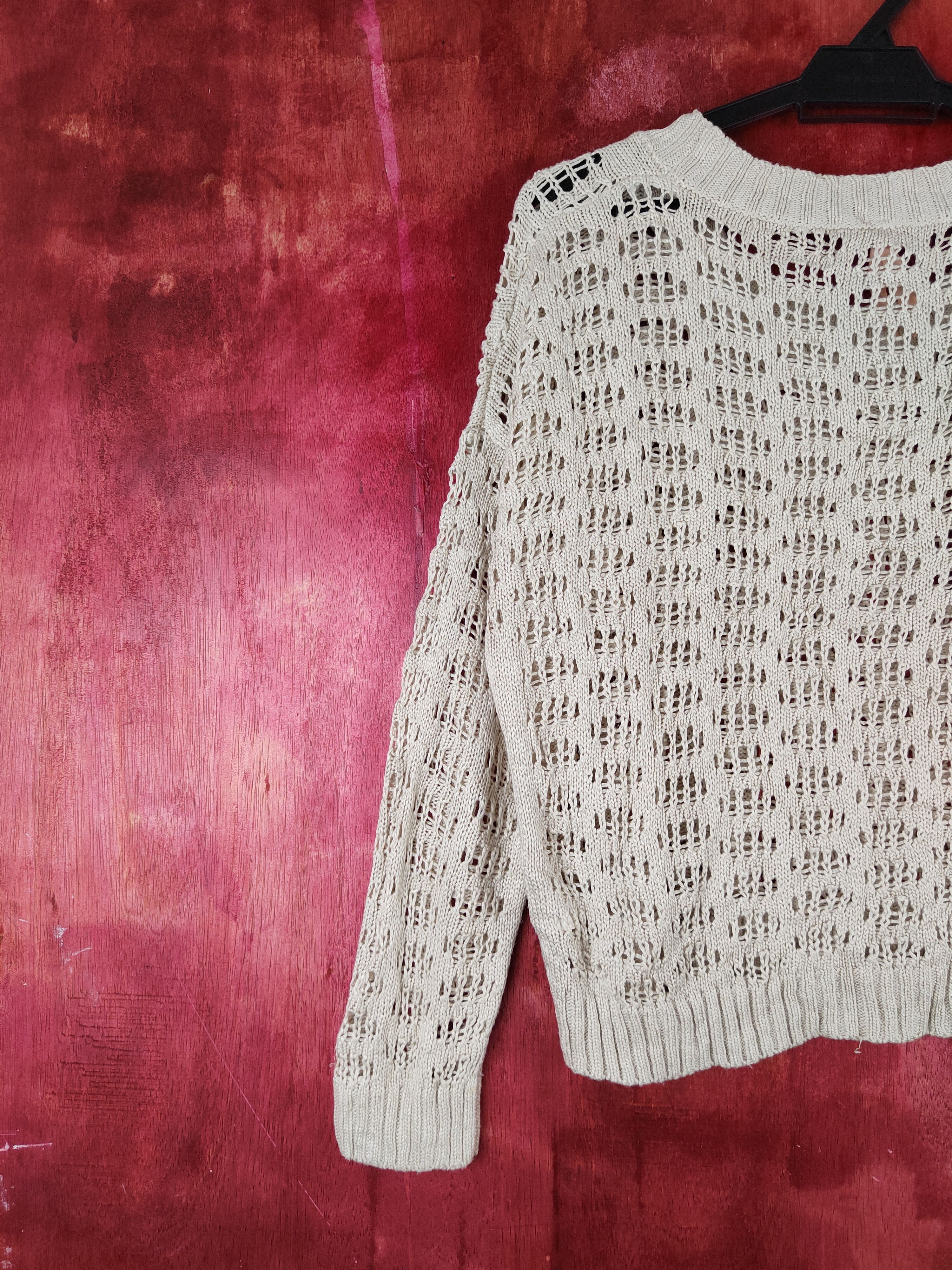 Homespun Knitwear Ally Beige Crochet Meshnet Knitwear Sweatshirt #S999 Size M / US 6-8 / IT 42-44 - 8 Thumbnail