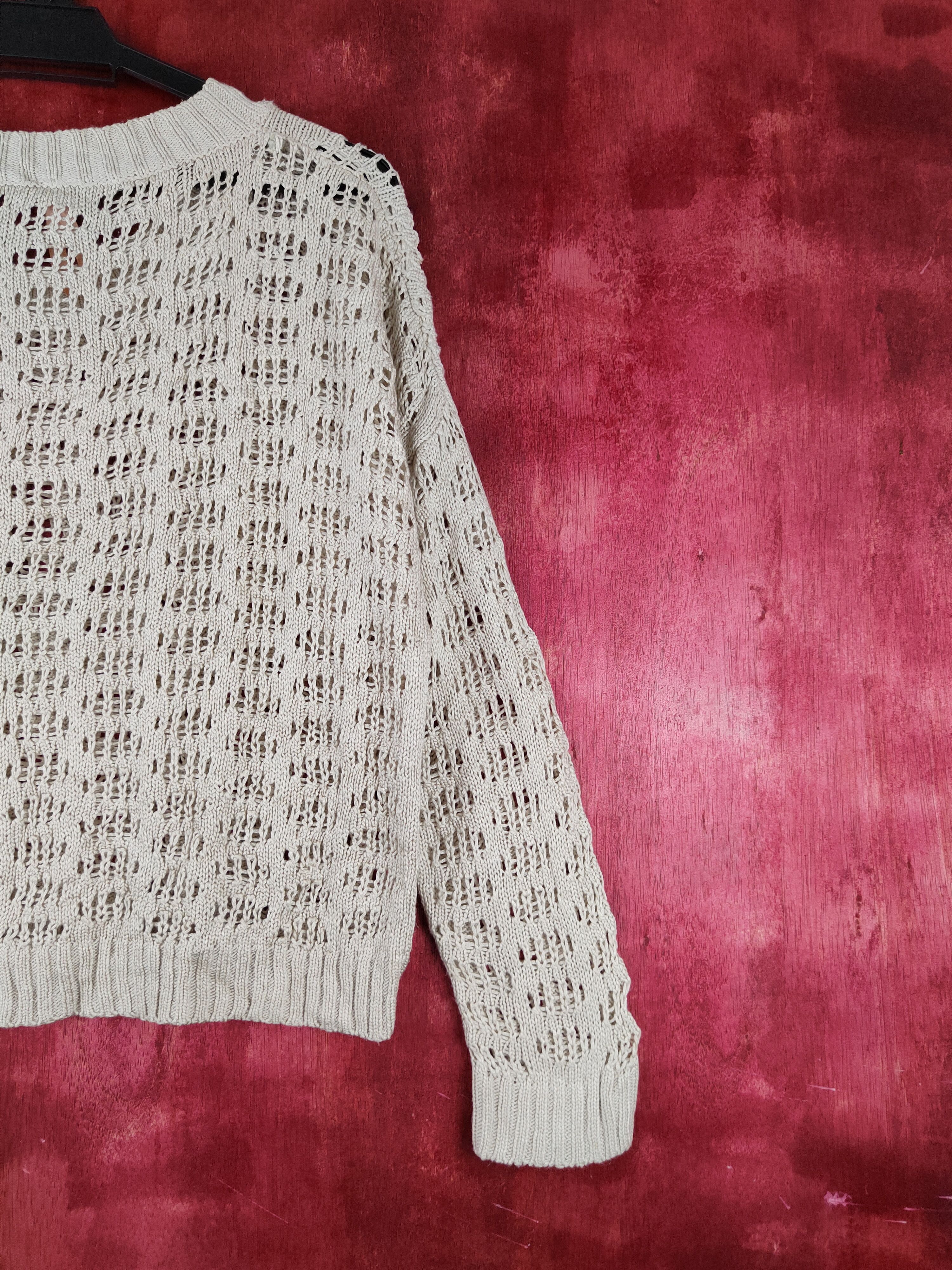 Homespun Knitwear Ally Beige Crochet Meshnet Knitwear Sweatshirt #S999 Size M / US 6-8 / IT 42-44 - 9 Thumbnail
