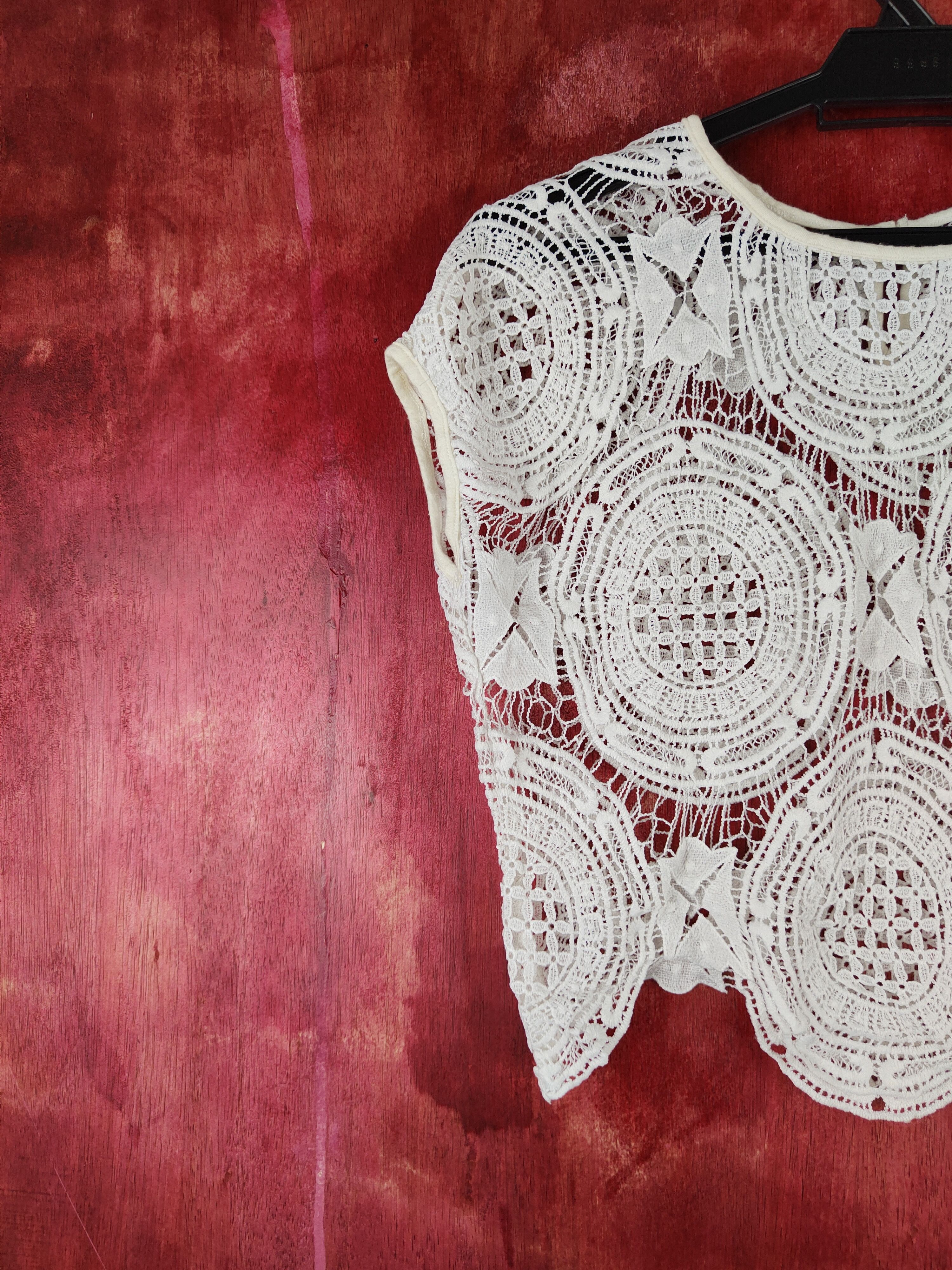 Grailed Gum White Crochet Meshnet Crop Tops #S1000 Size S / US 4 / IT 40 - 2 Thumbnail