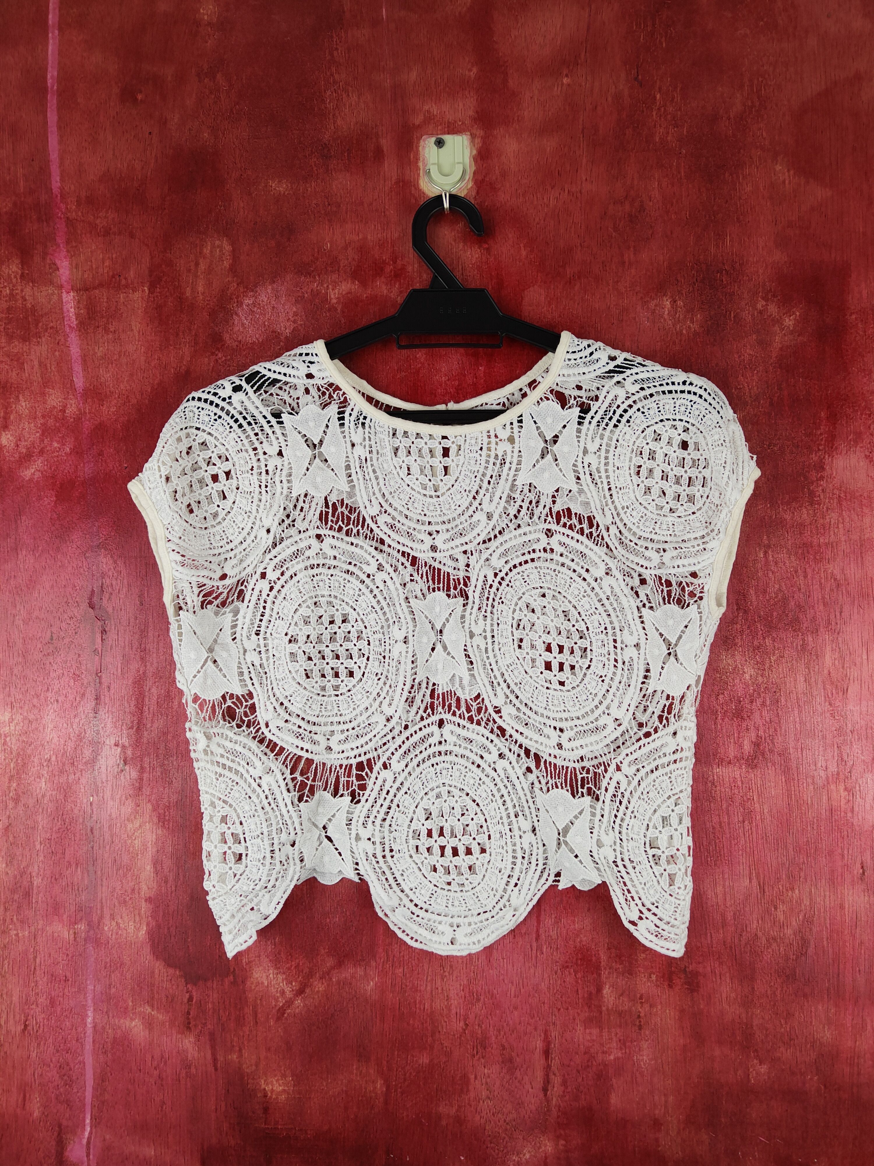 Grailed Gum White Crochet Meshnet Crop Tops #S1000 Size S / US 4 / IT 40 - 1 Thumbnail