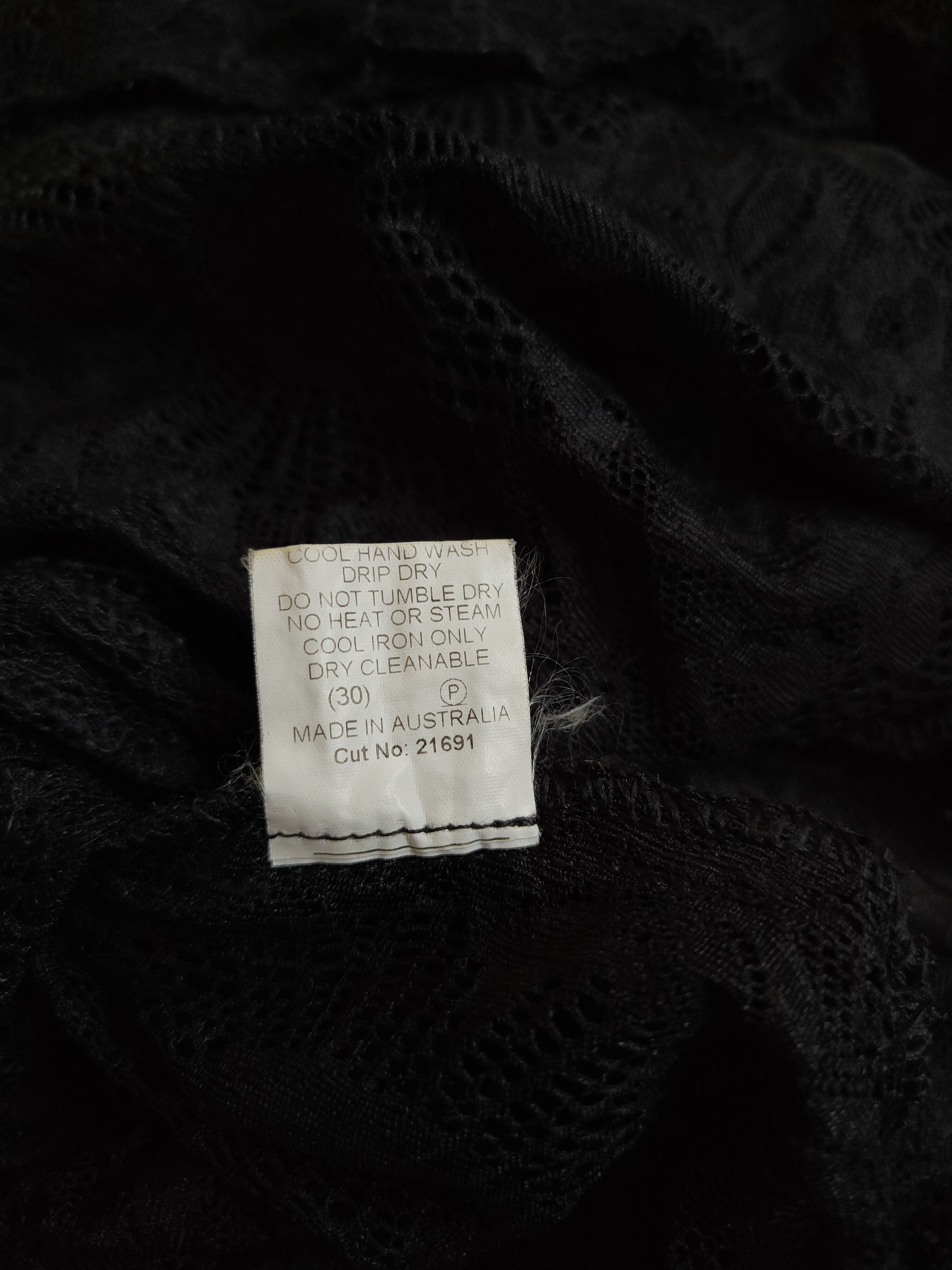 Japanese Brand Evoke Black Short Sleeve Crochet Meshnet Blouses #S1003 Size S / US 4 / IT 40 - 9 Thumbnail