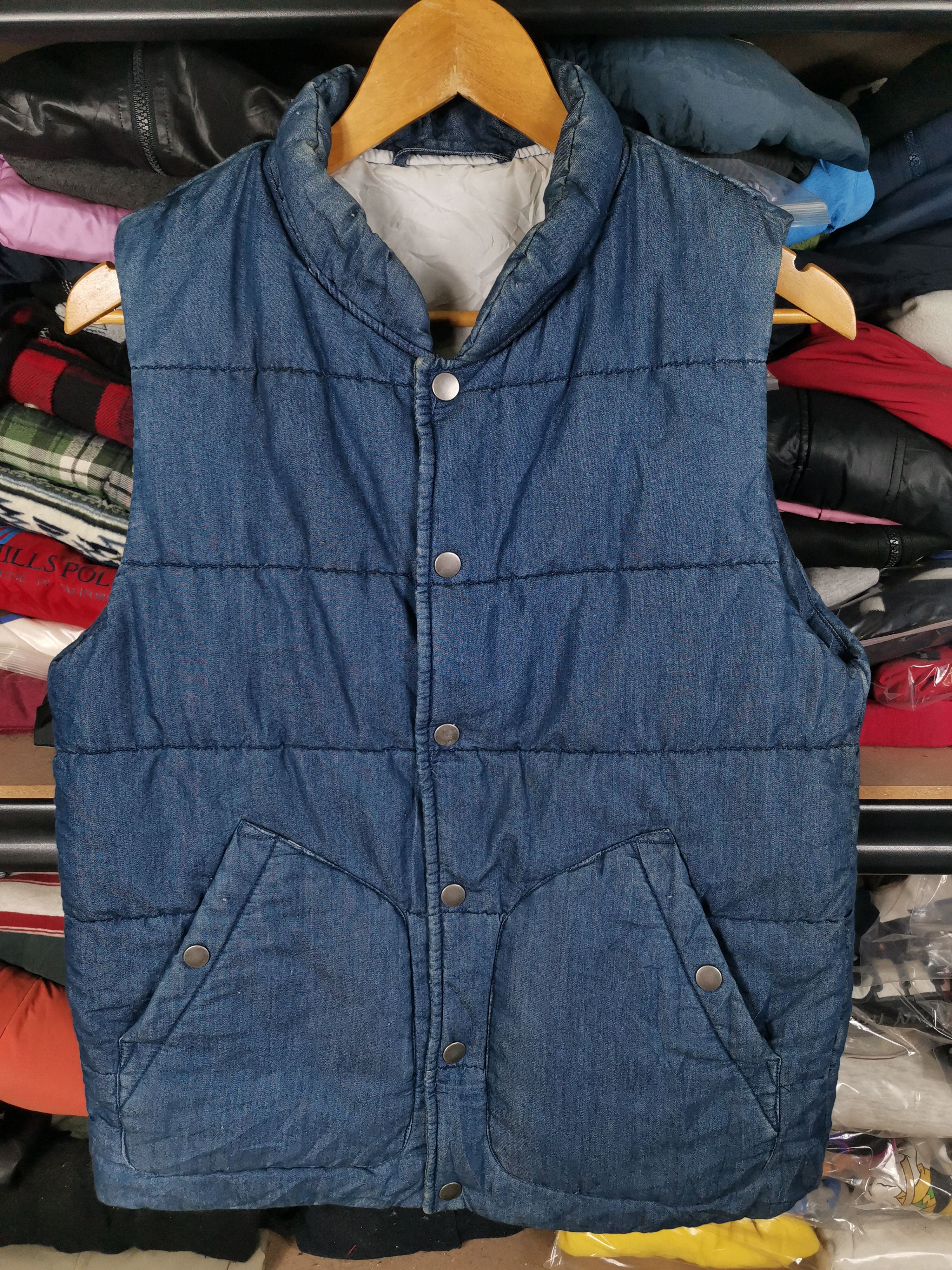 Designer × Japanese Brand Japanese Brand Gu By Uniqlo Puffer Denim Vest Size US M / EU 48-50 / 2 - 1 Thumbnail