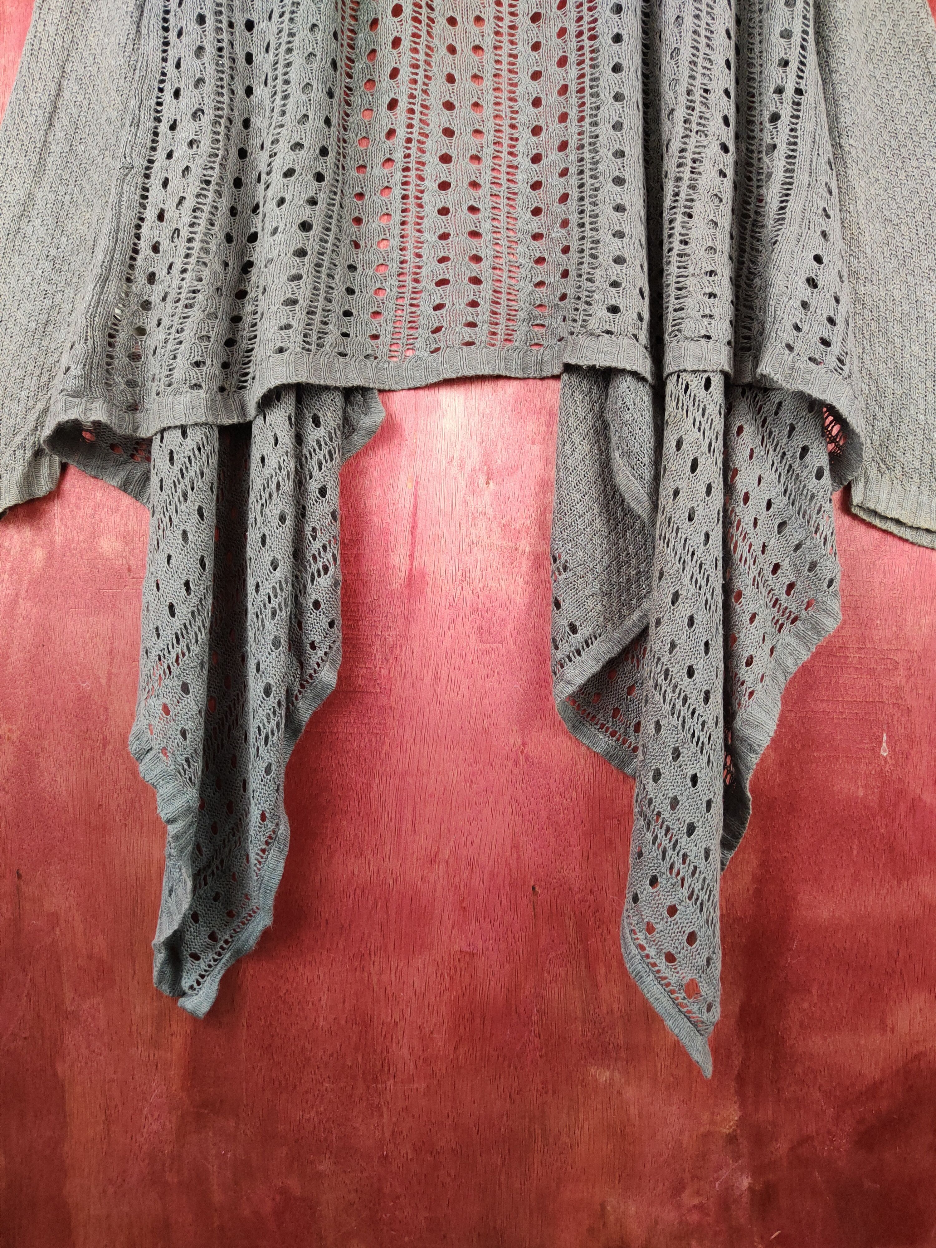 Japanese Brand Japanese Brand Dark Gray Crochet Meshnet Cardigan #S1006 Size L / US 10 / IT 46 - 14 Thumbnail