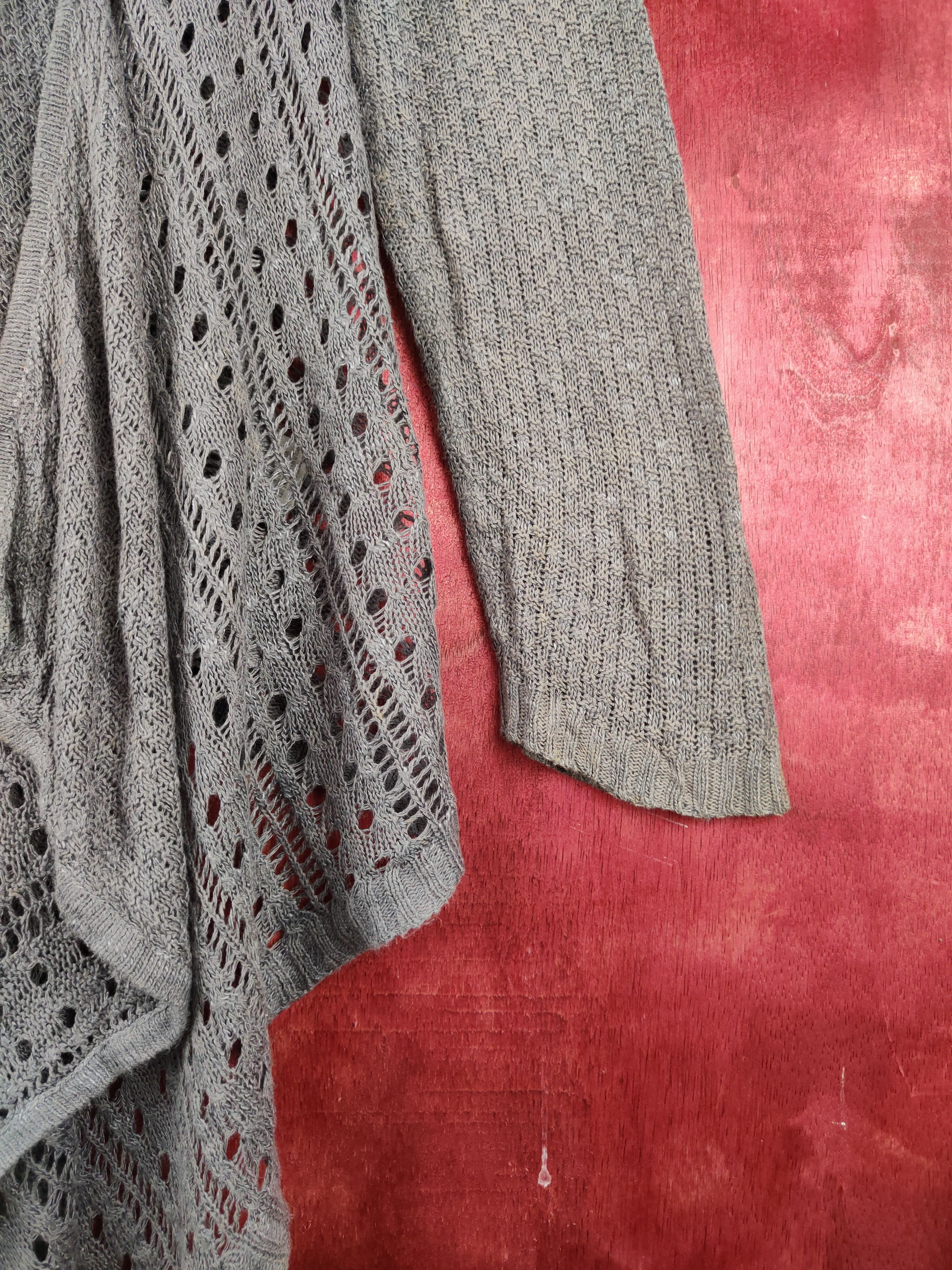 Japanese Brand Japanese Brand Dark Gray Crochet Meshnet Cardigan #S1006 Size L / US 10 / IT 46 - 8 Thumbnail
