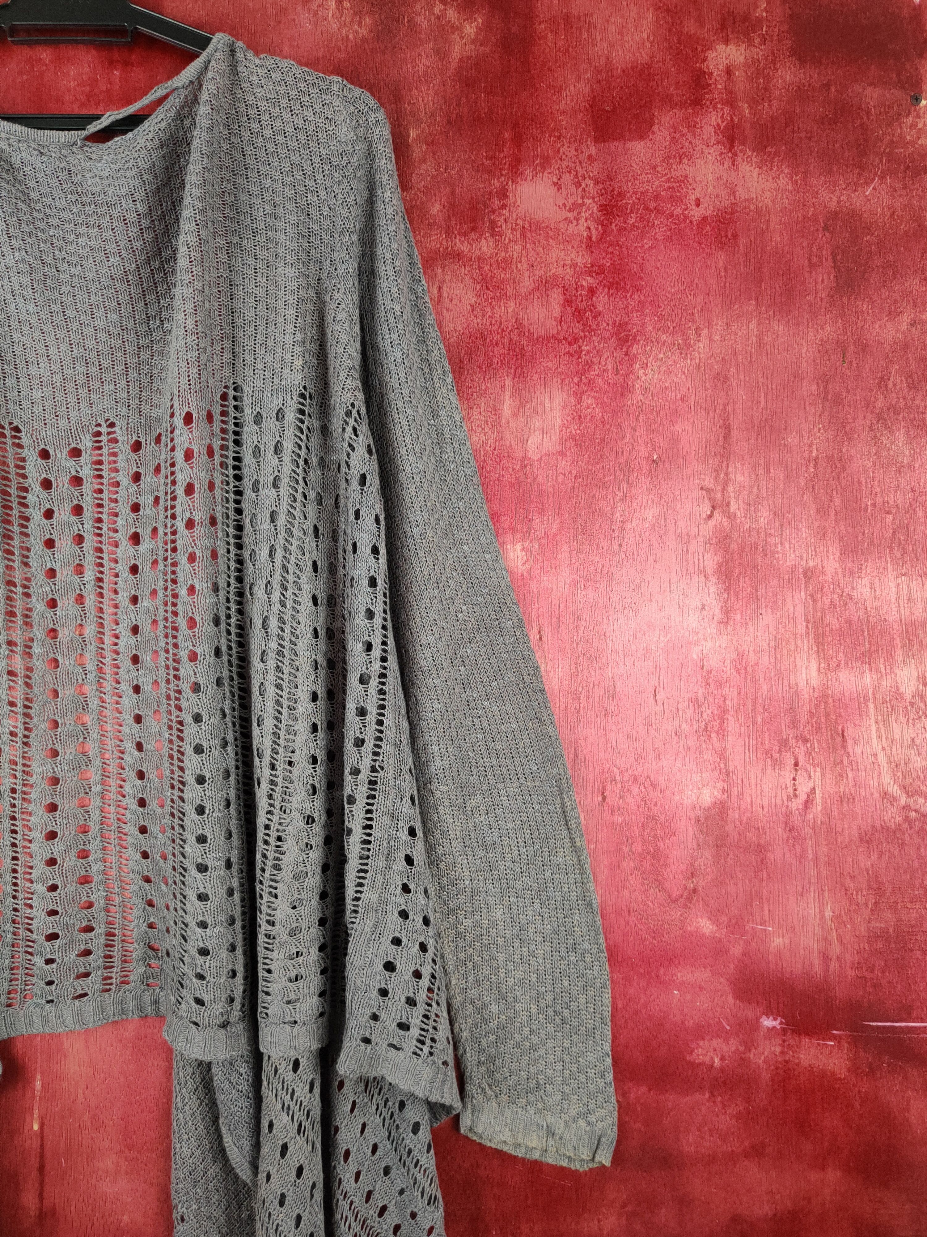 Japanese Brand Japanese Brand Dark Gray Crochet Meshnet Cardigan #S1006 Size L / US 10 / IT 46 - 13 Thumbnail